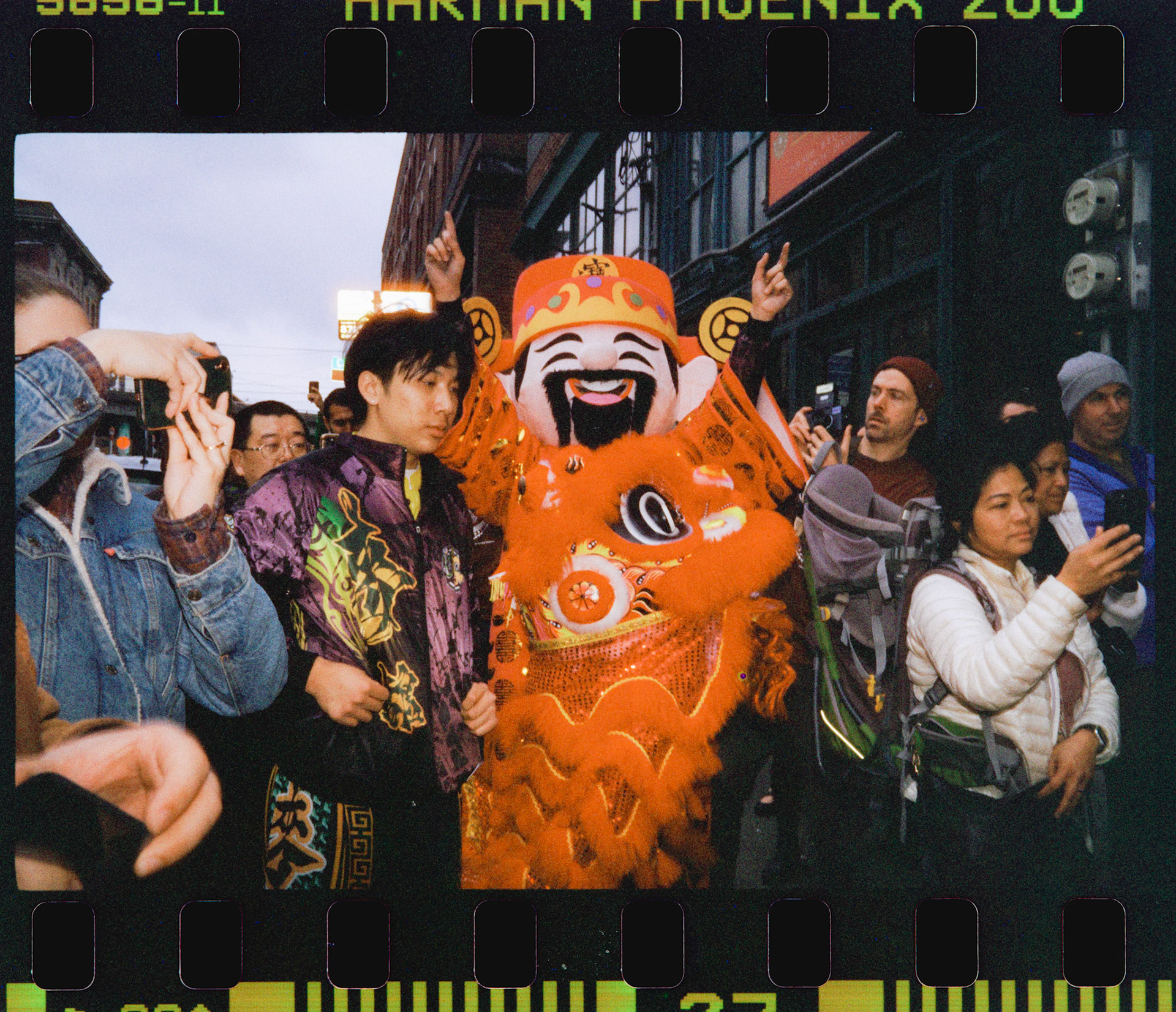 Seattle. WA, USA.February 2024.Chinese New Year in Seattle International District.Harman Phoenix 200. Leica MP, Leica 35mm f1.4 Summilux.