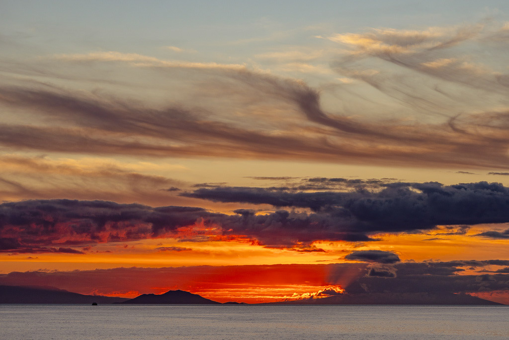 Fiery Sunset in Galapagos Islands