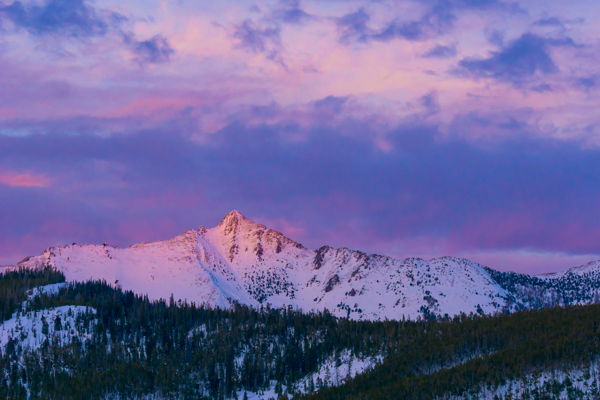 Wilson Peak is 10,700 feet tall in the Madison Range near Big Sky, Montana