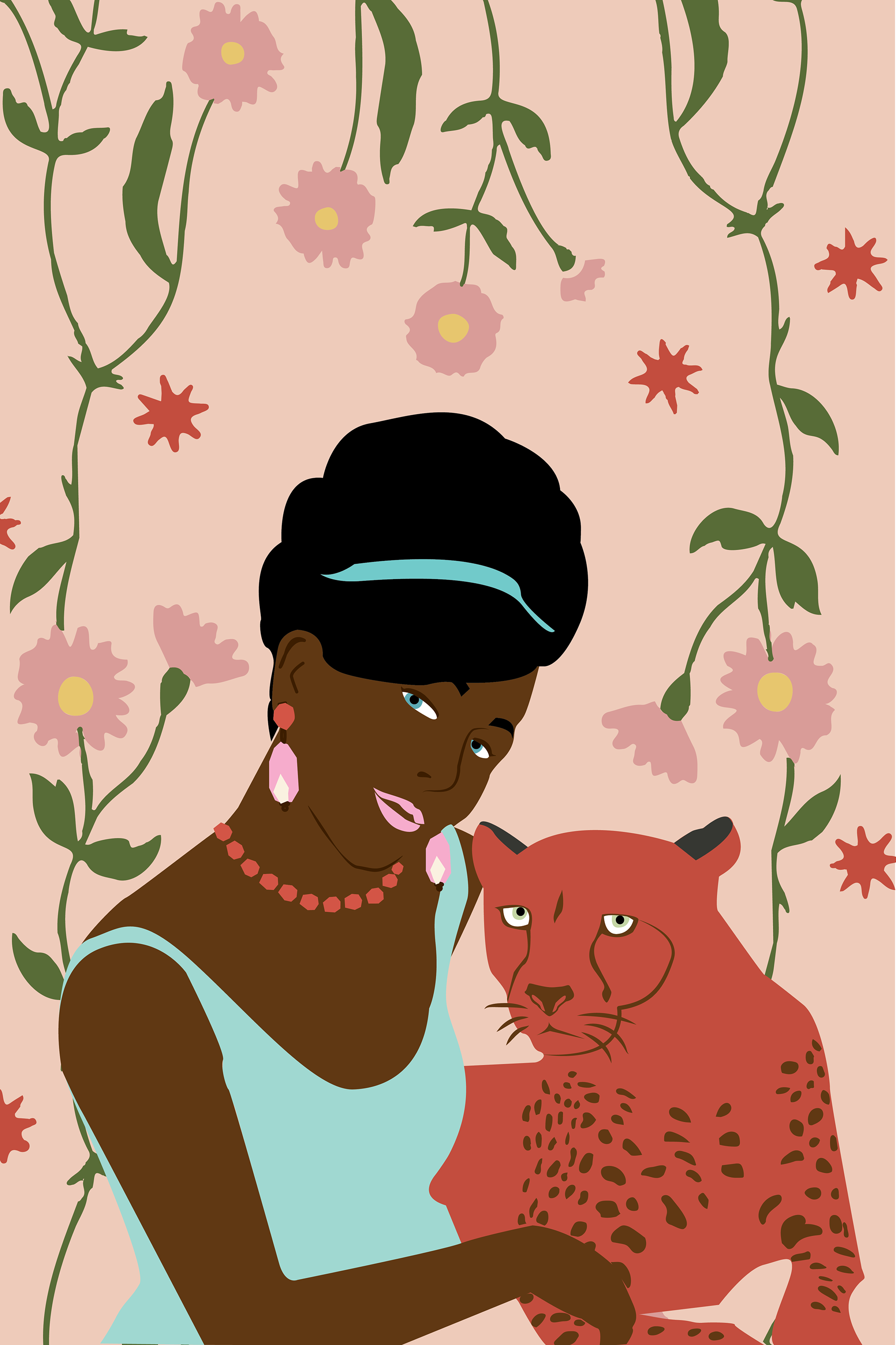 Custom character painted for interior and used in branding materials.