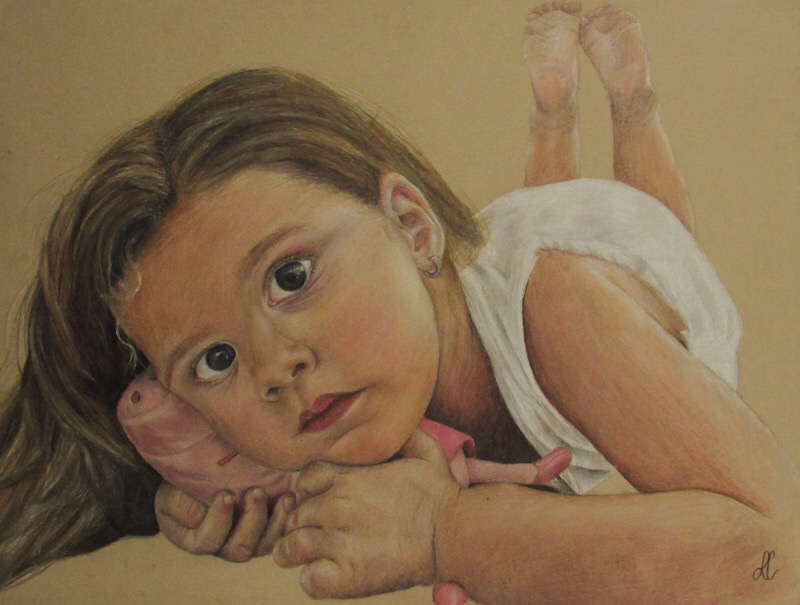 "Delilah" 24" x 18" Colored pencil on toned paper 2017