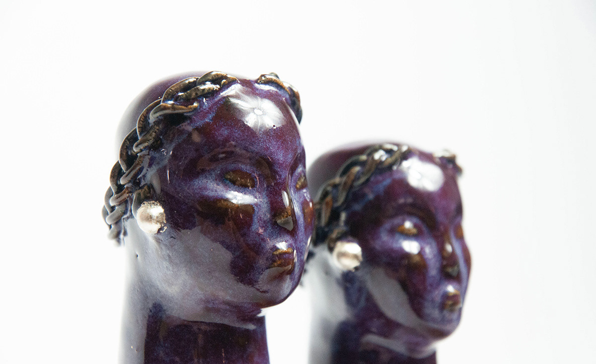 Duple Violet, 2023 10 x 4 x 3 in. Ceramics, Silver Leaf