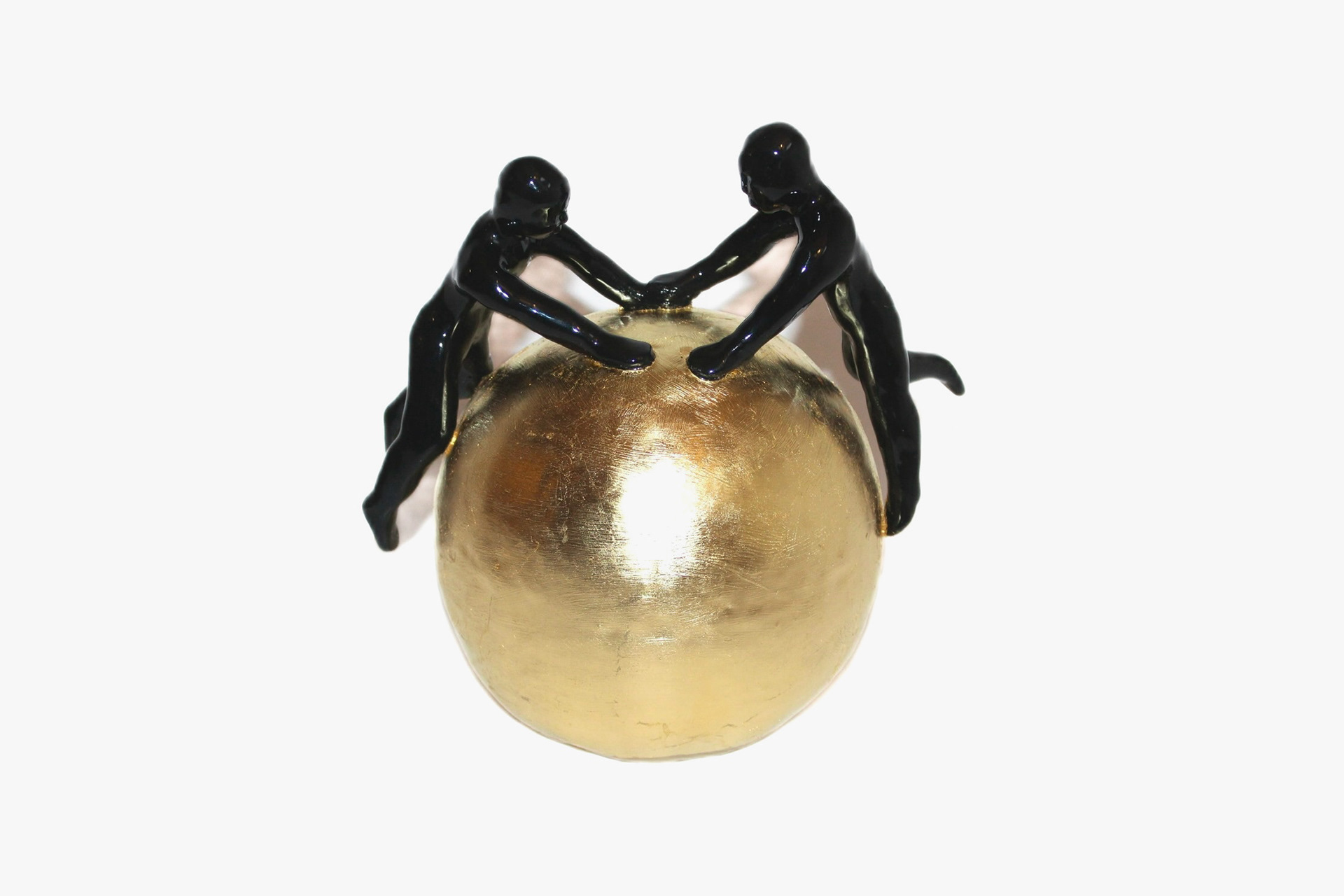 Golden Egg, (2024)  8.5 x 8 x 6 in. Ceramics, Gold Leaf