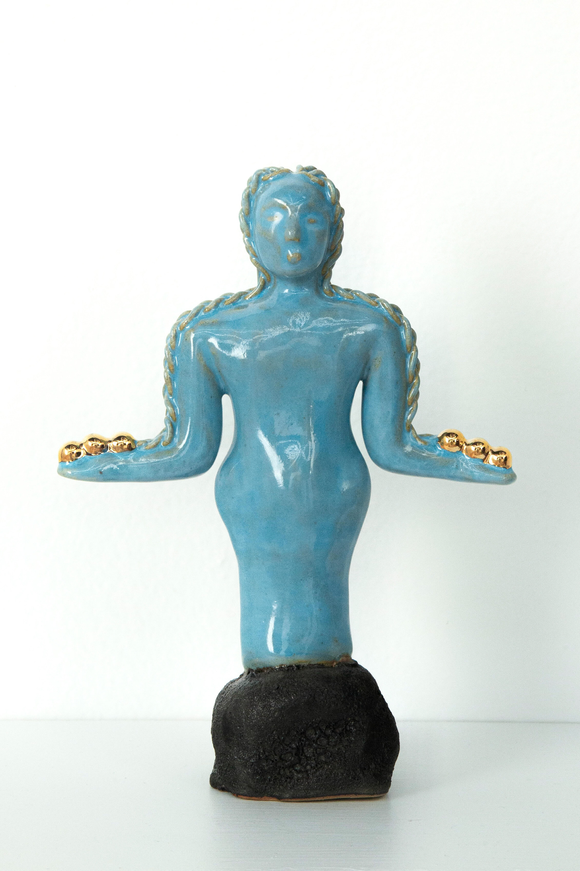 Balancing Act 1, (2025) 7.5 x 5 x 2.5 in Ceramics, Gold Luster 