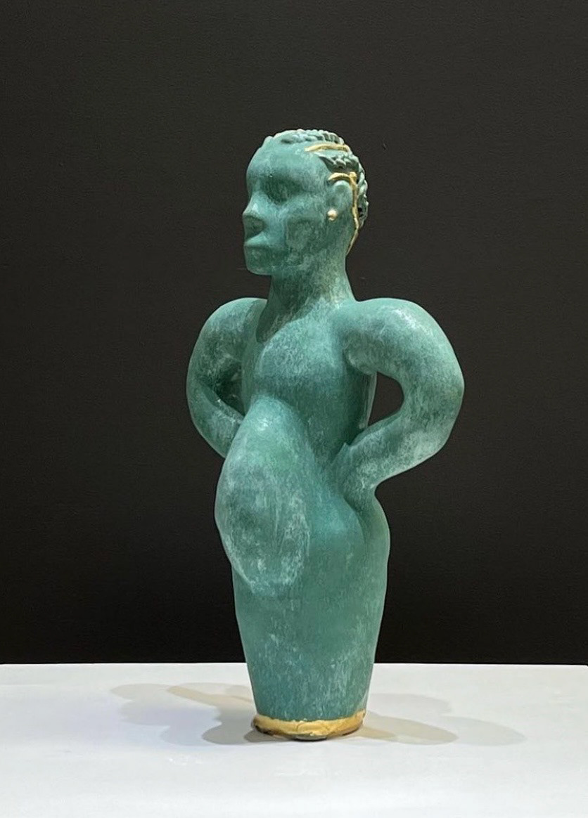 The Spirit of Fante, (2022) 15 × 9 × 8 .5 in, Ceramics, Gold Leaf