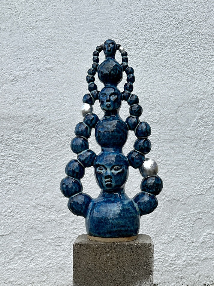 Lifted, (2023) 11 x 6 x 19 in.  Ceramics, Silver Leaf 