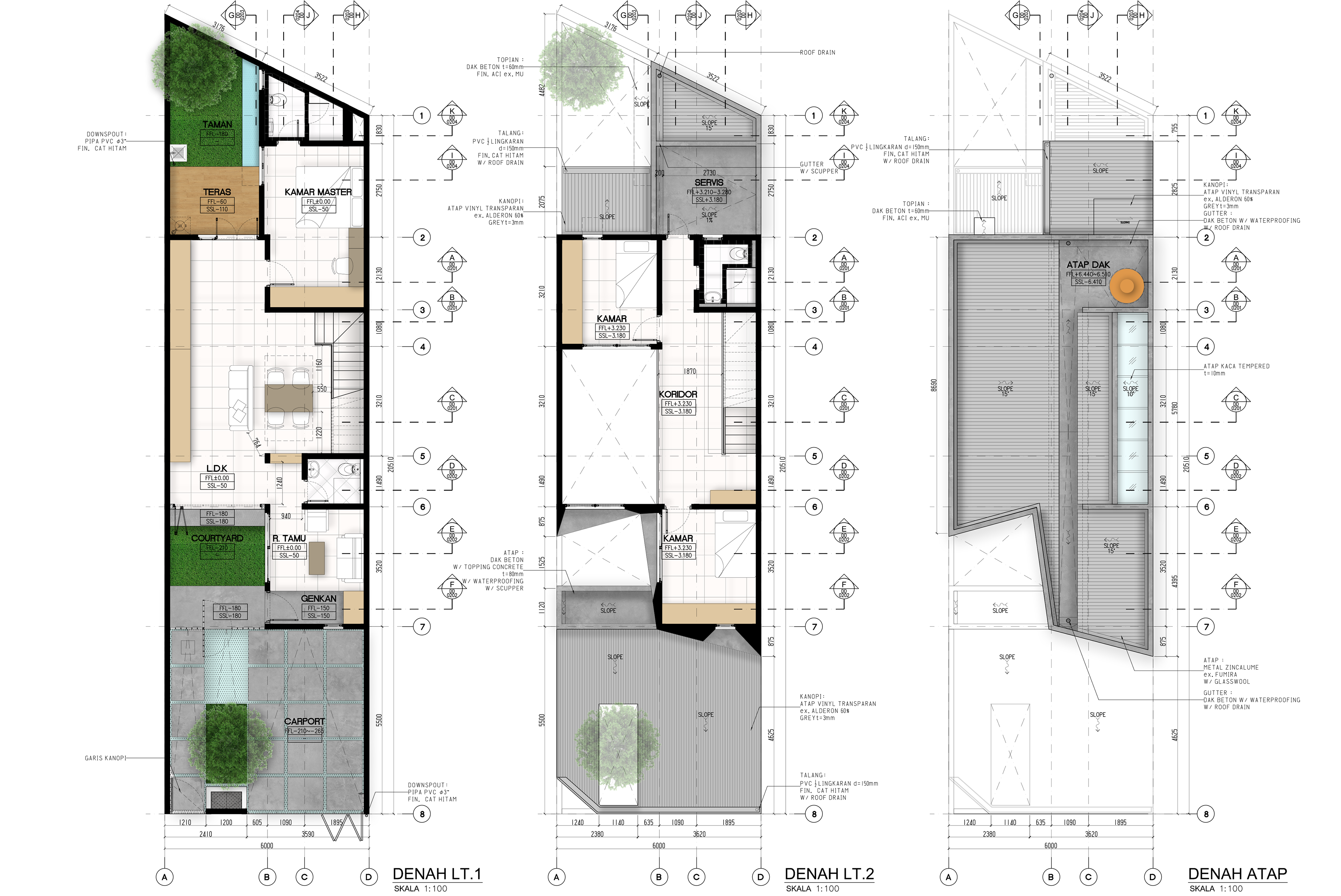 Denah Desain Rumah Modern Kontemporer Arsitektur Rumah DAoleh Studio Slenpan