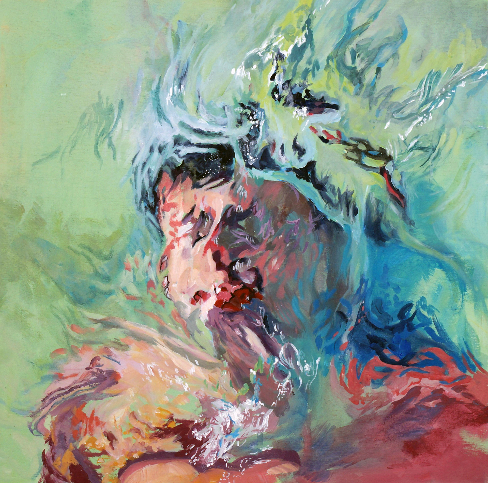 SOLD. Activated Complex II Oil on Wood 18” x 18”