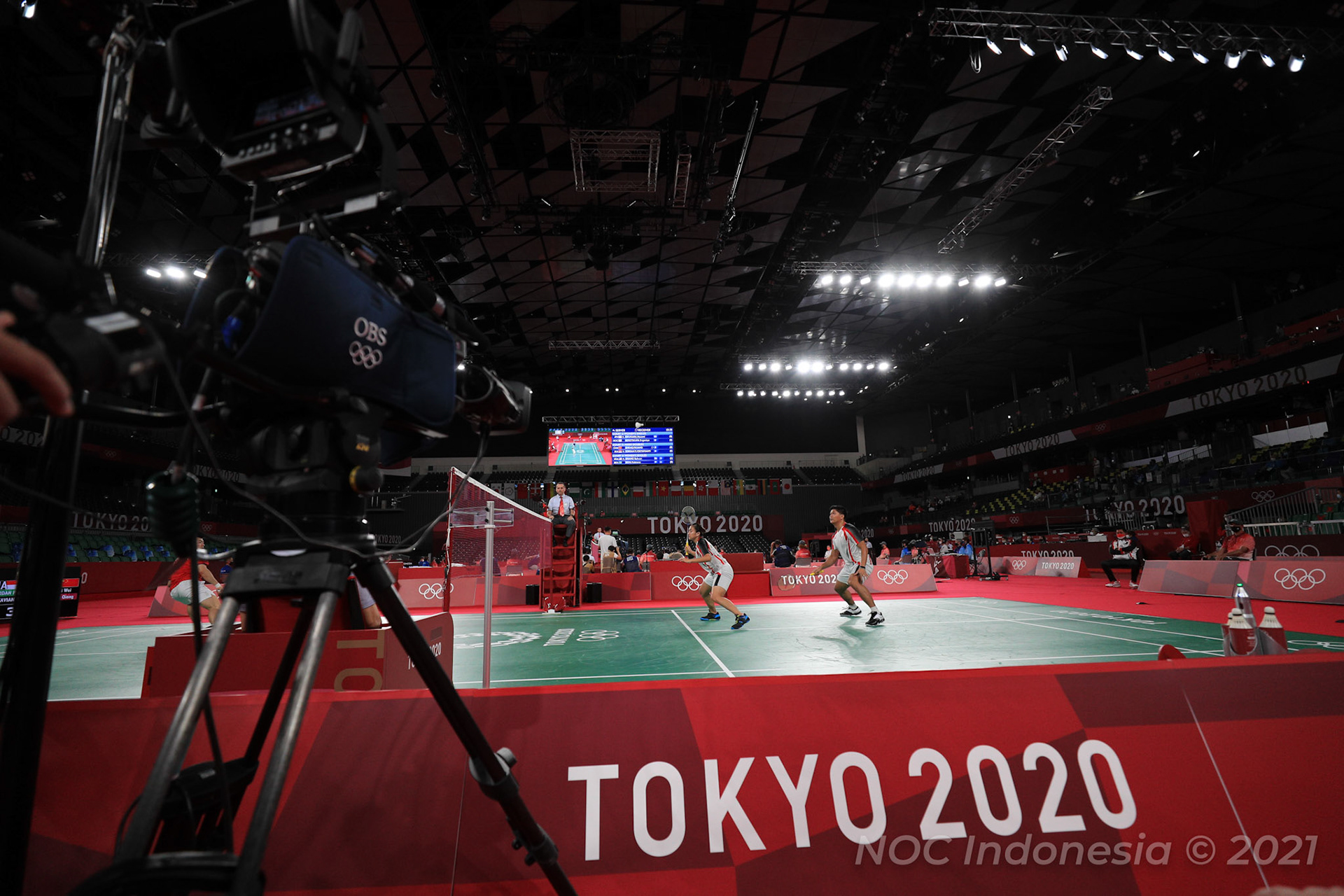 Rabu, 28 Juli 2021. NOC - TO2020 - PHO - Day 8 - Badminton, Mixed Doubles QF, Praveen Jordan-Melati Daeva Oktavianti vs Si Wei Zheng-Ya Qiong Huang (CHN) di Musashino Forest Sport Plaza, Tokyo - Jepang