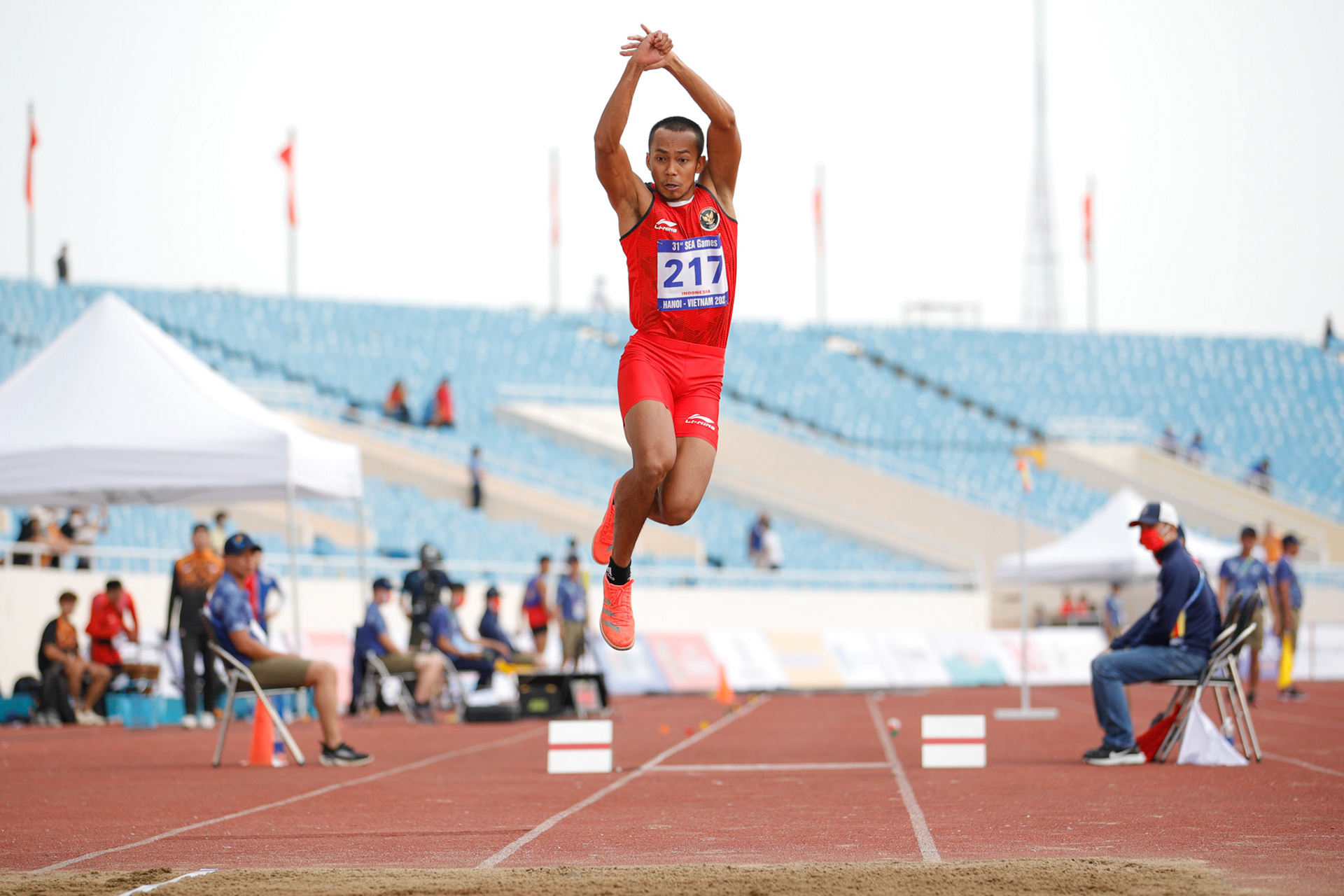 Selasa, 17 Mei 2022. NOC - SEAG21 - NAIF - PHO - Day 12 - Athletics - Sapwaturrahman, Men's Triple Jump, Final 6th Position di My Dinh National Stadium, Hanoi - Vietnam