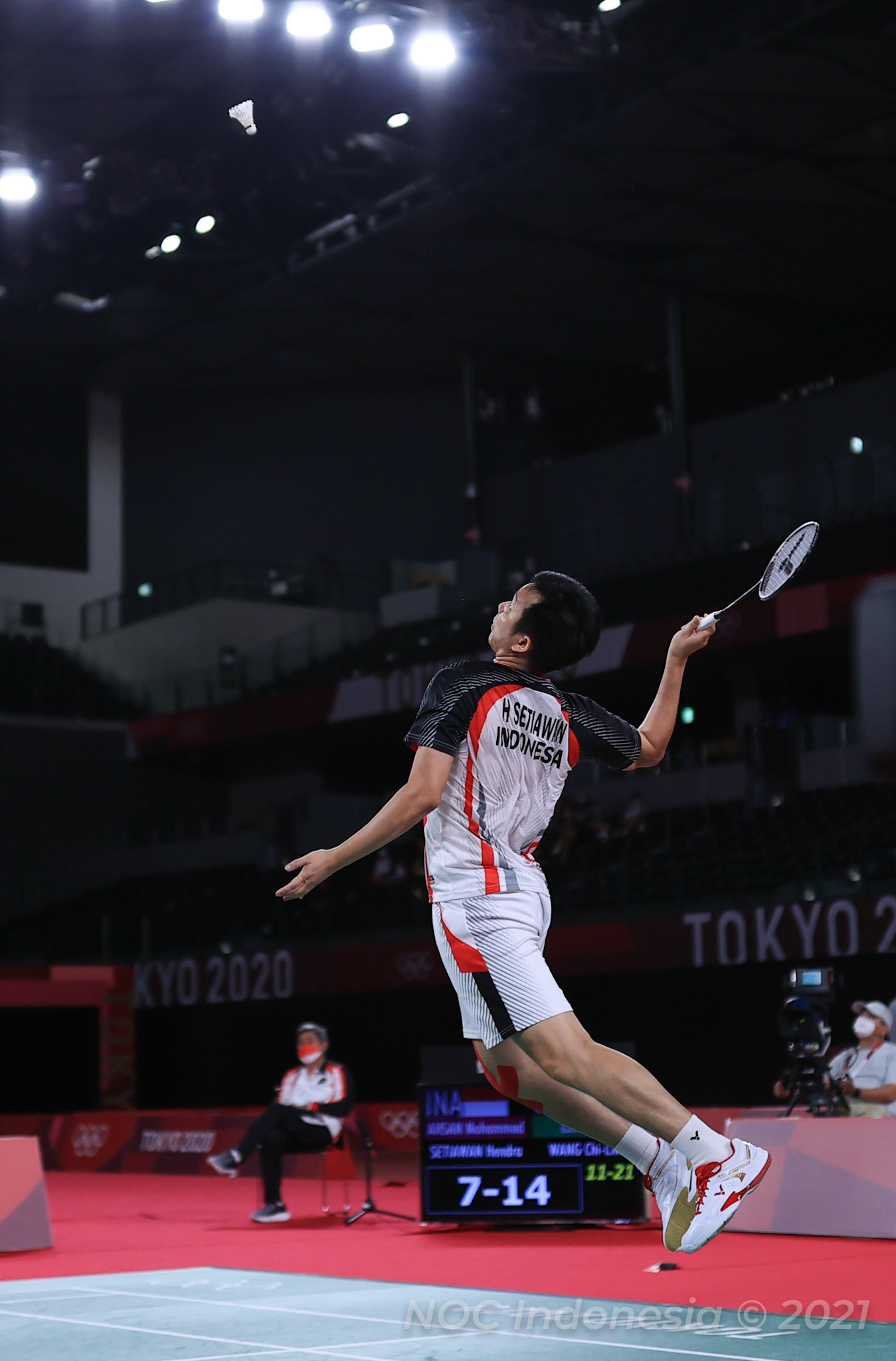Jumat, 30 Juli 2021. NOC - TO2020 - PHO - Day 10 - Badminton, Men's Doubles FF, Mohammad Ahsan-Hendra Setiawan vs Lee Yang-Wang Chi-Lin di Musashino Forest Sport Plaza, Tokyo - Jepang