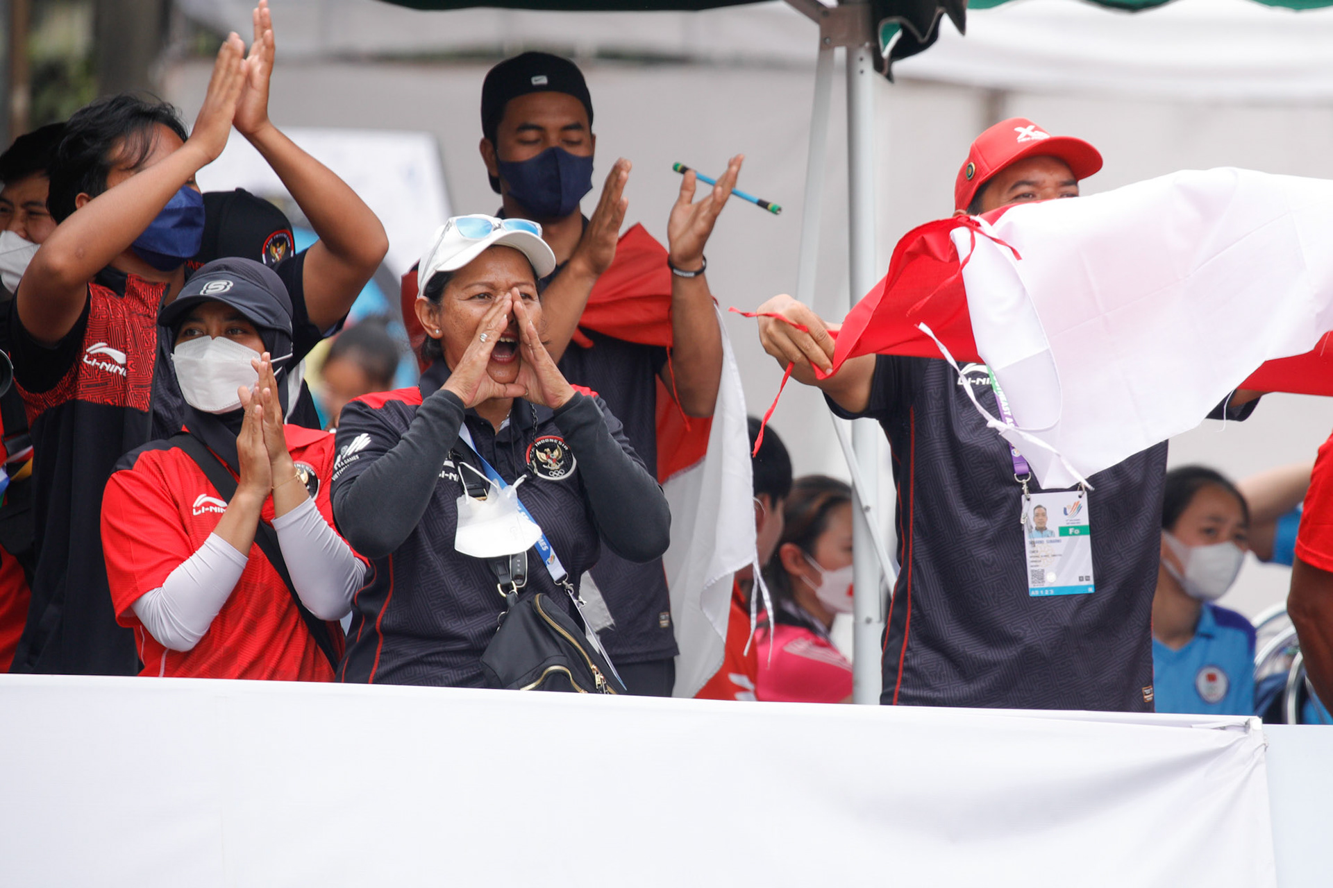 Kamis, 18 Mei 2022. NOC - SEAG21 - NAIF - PHO - Day 14 - Archery - Prima Wardhana Wisnu-Deki Hastian Adika-Hendika Putra Pratama (INA), Men's Team Compound Final - GOLD di National Sport Training Center, Hanoi - Vietnam