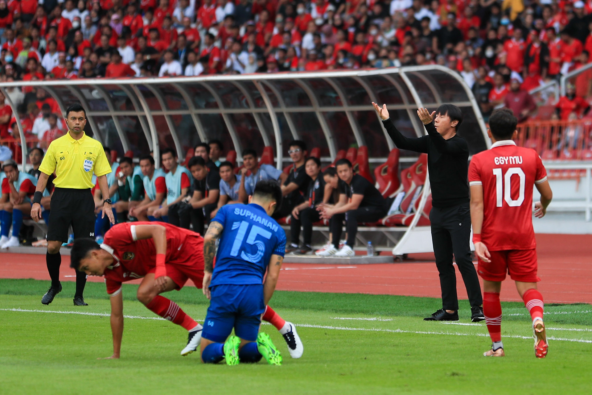 Kamis, 29 Desember 2022. AFF2022 - Group A - Indonesia 1-1 Thailand di Stadion Utama Gelora Bung Karno, Senayan - Jakarta