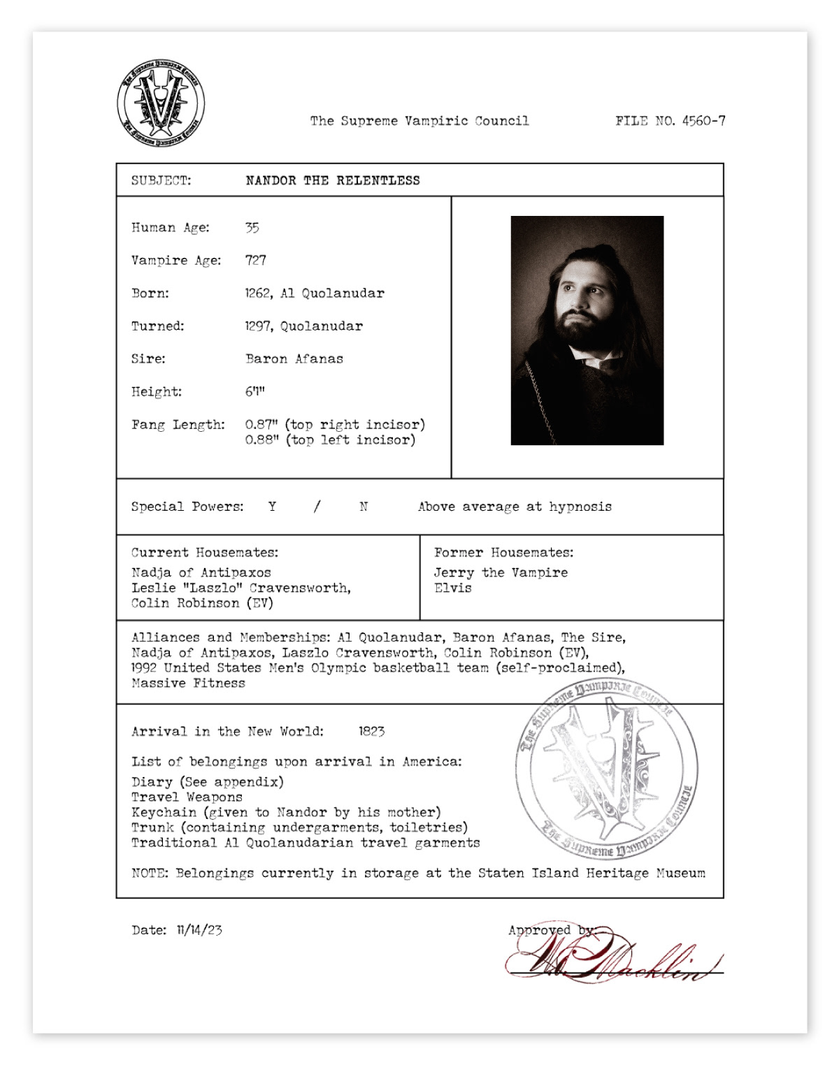 Nandor stat page