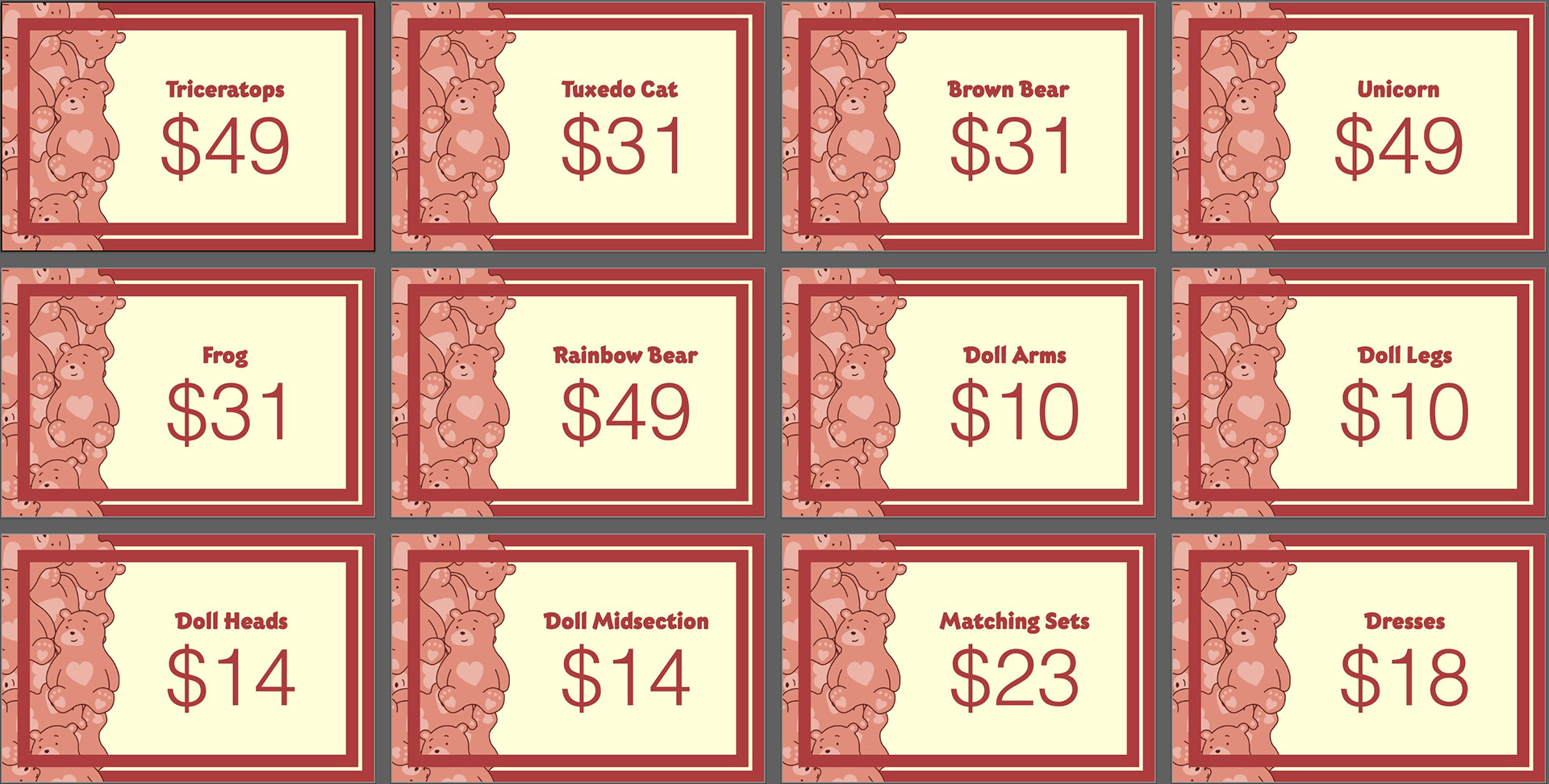 price tags