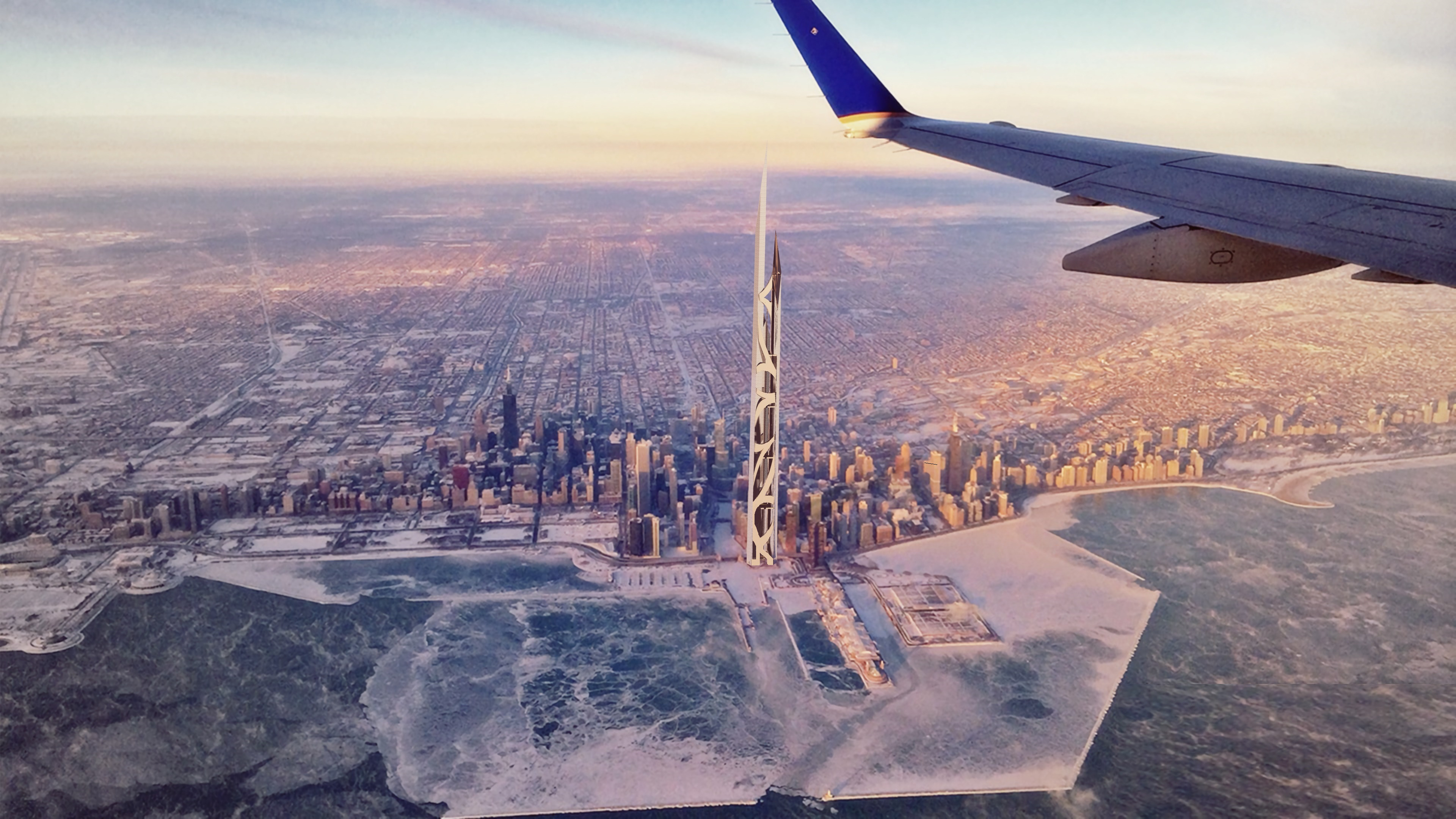 Chicago Sky Tower, plane view