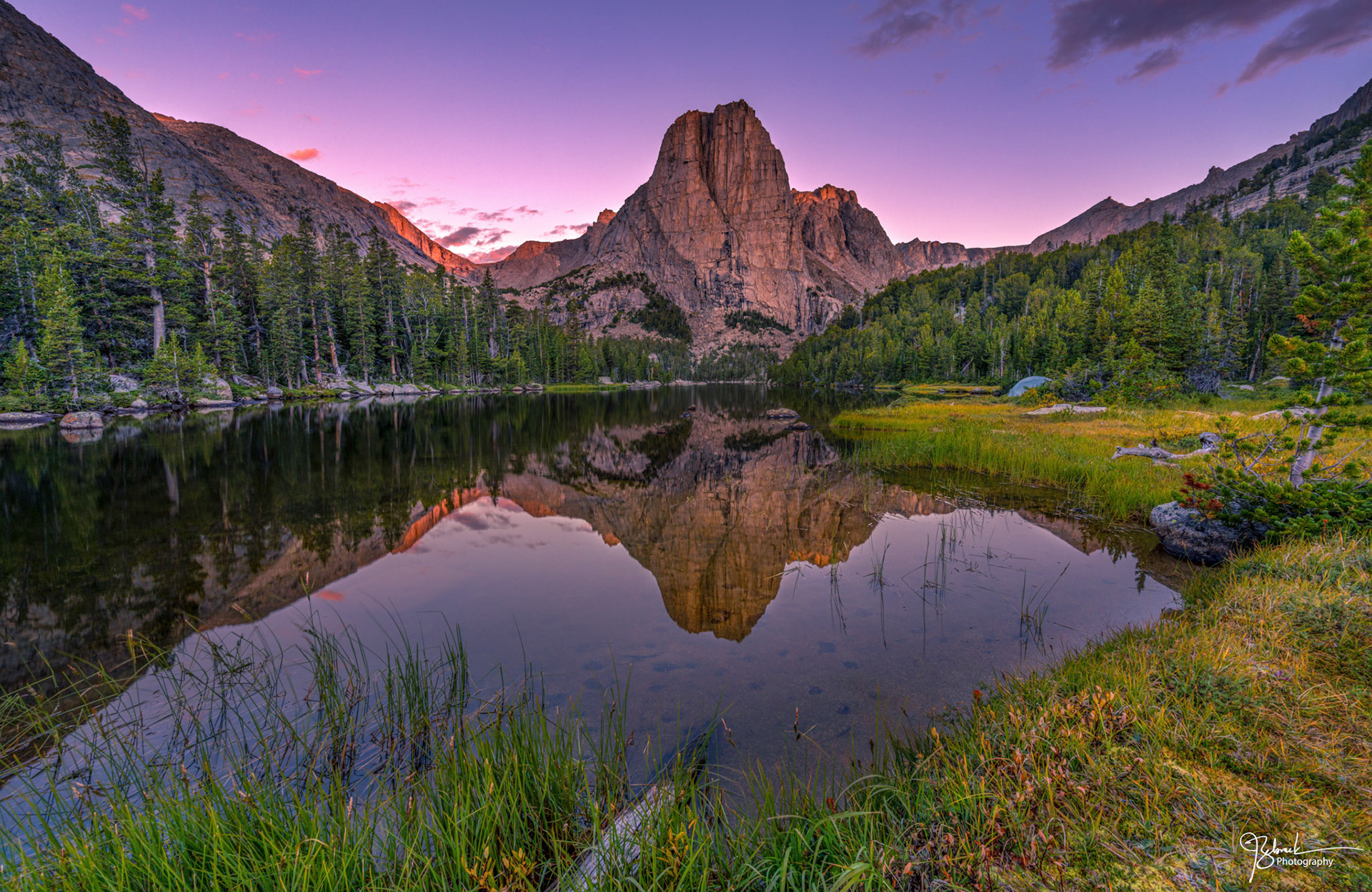 First light on Cathedral Peak