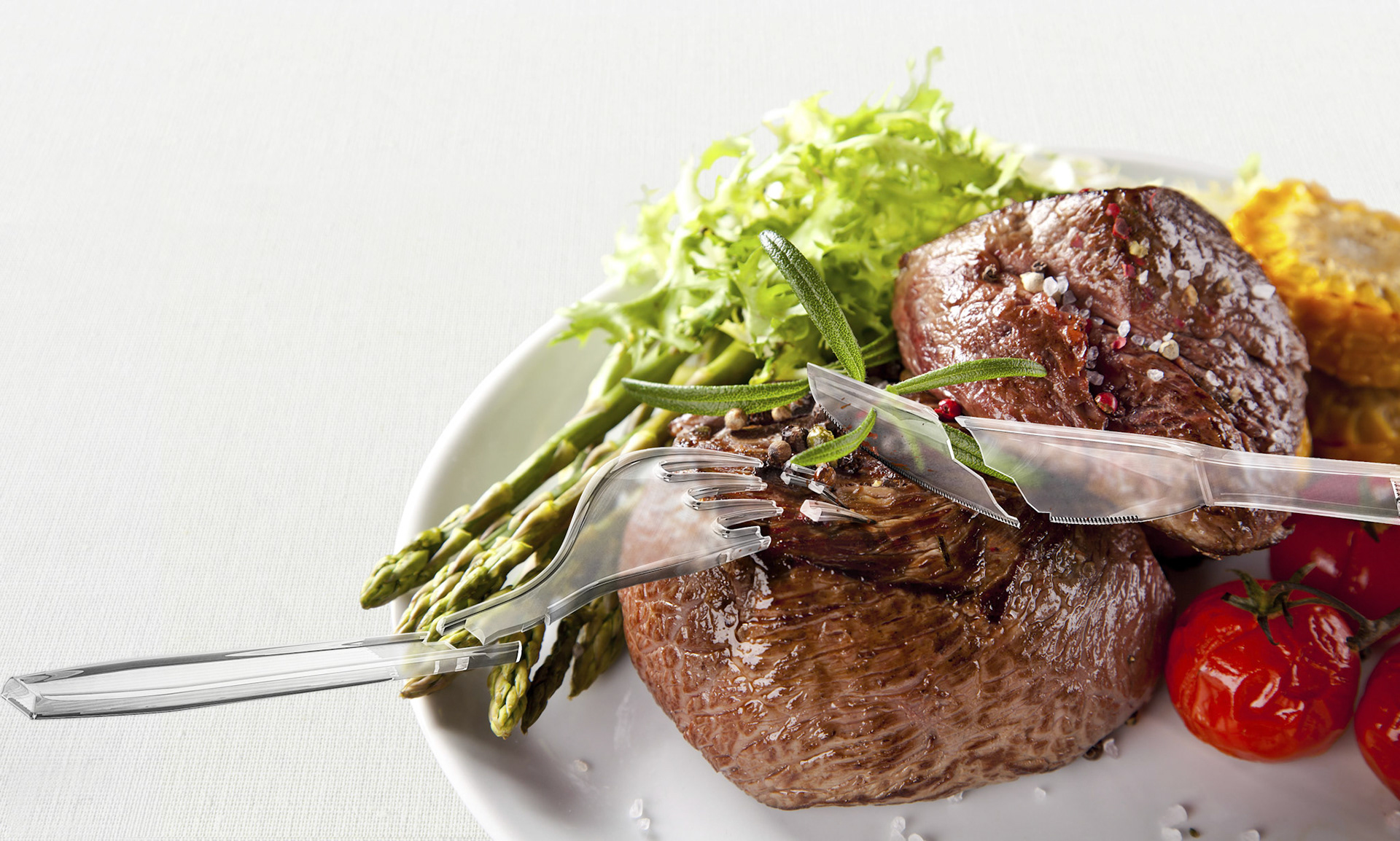 Fresh beef steak on black stone