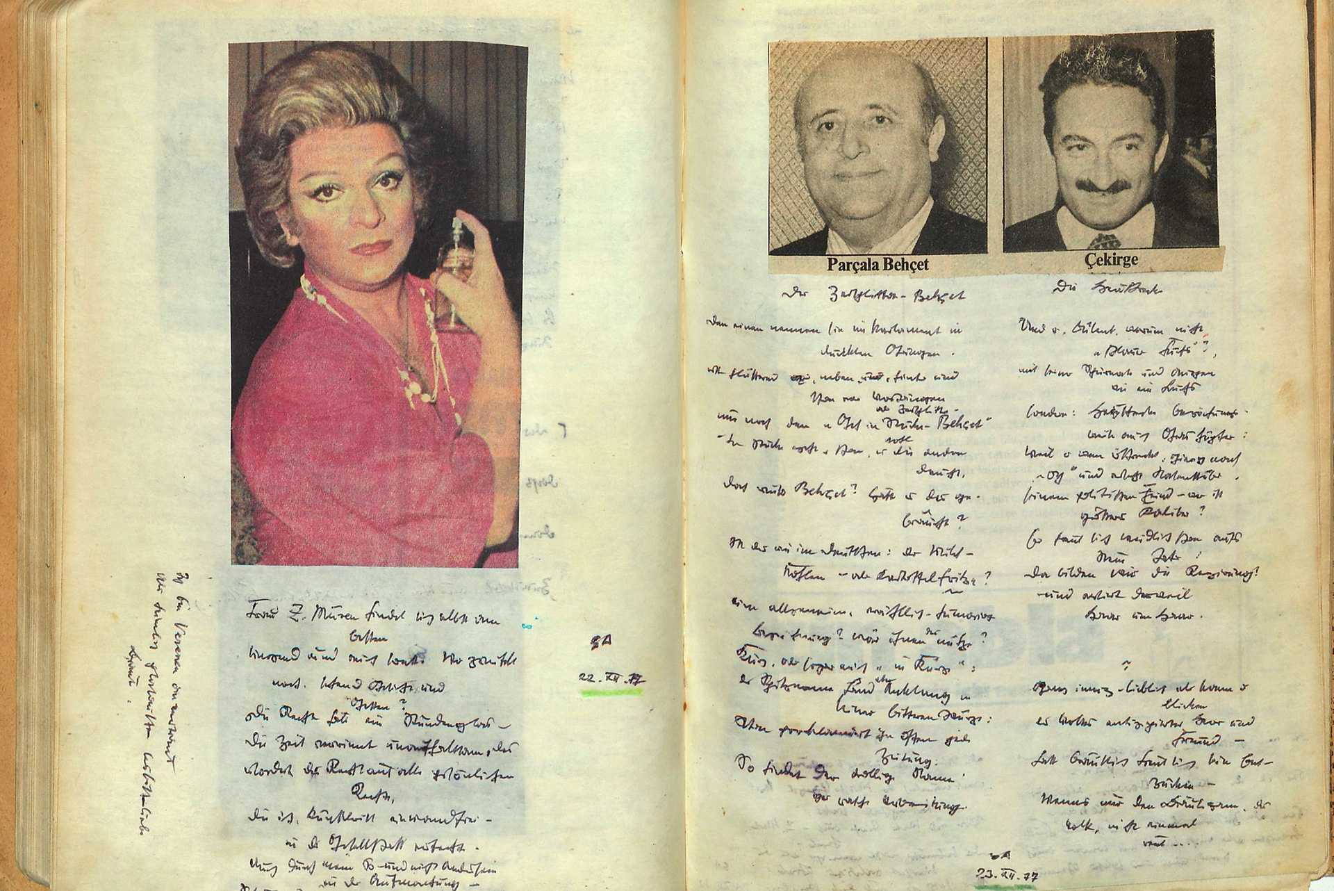 Excerpt from a Günaydın notebook of Traugott Fuchs in the years 1977/78 Source: Archive of Boğaziçi Üniversitesi, https://bogaziciarsivleri.bogazici.edu.tr/en/exhibition/fuchs.php
