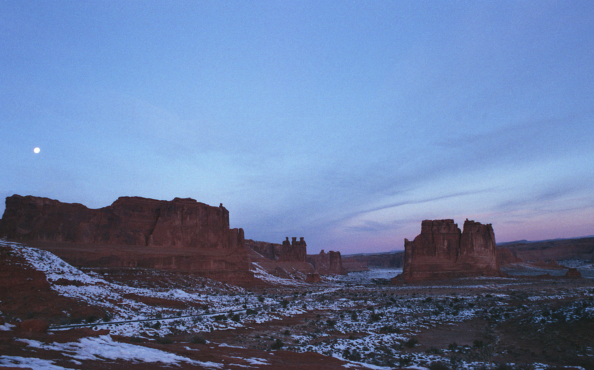 Moon during Sunrise, Arches NP, 2017