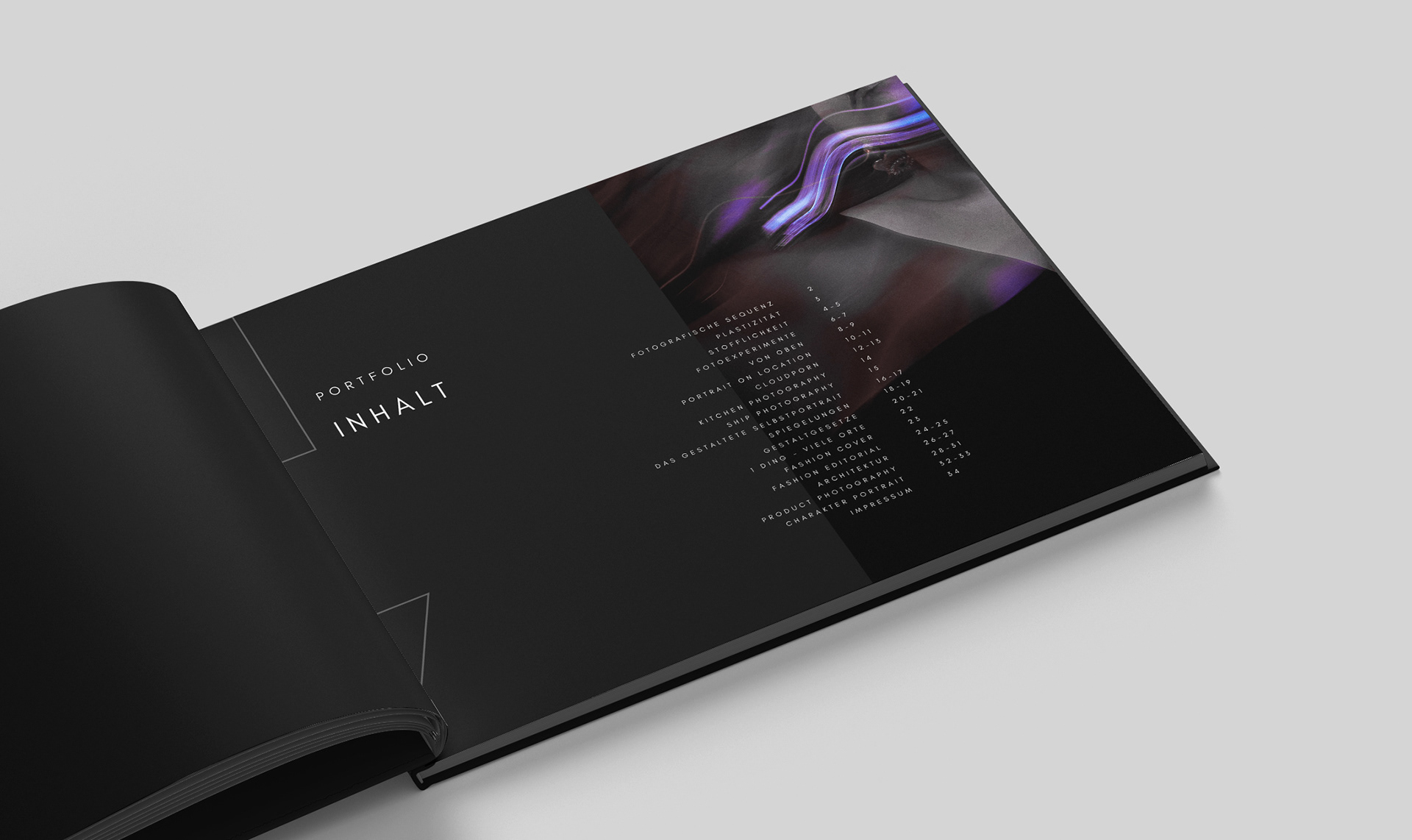 fotografie portfolio buch design 2022 | inhaltsverzeichnis