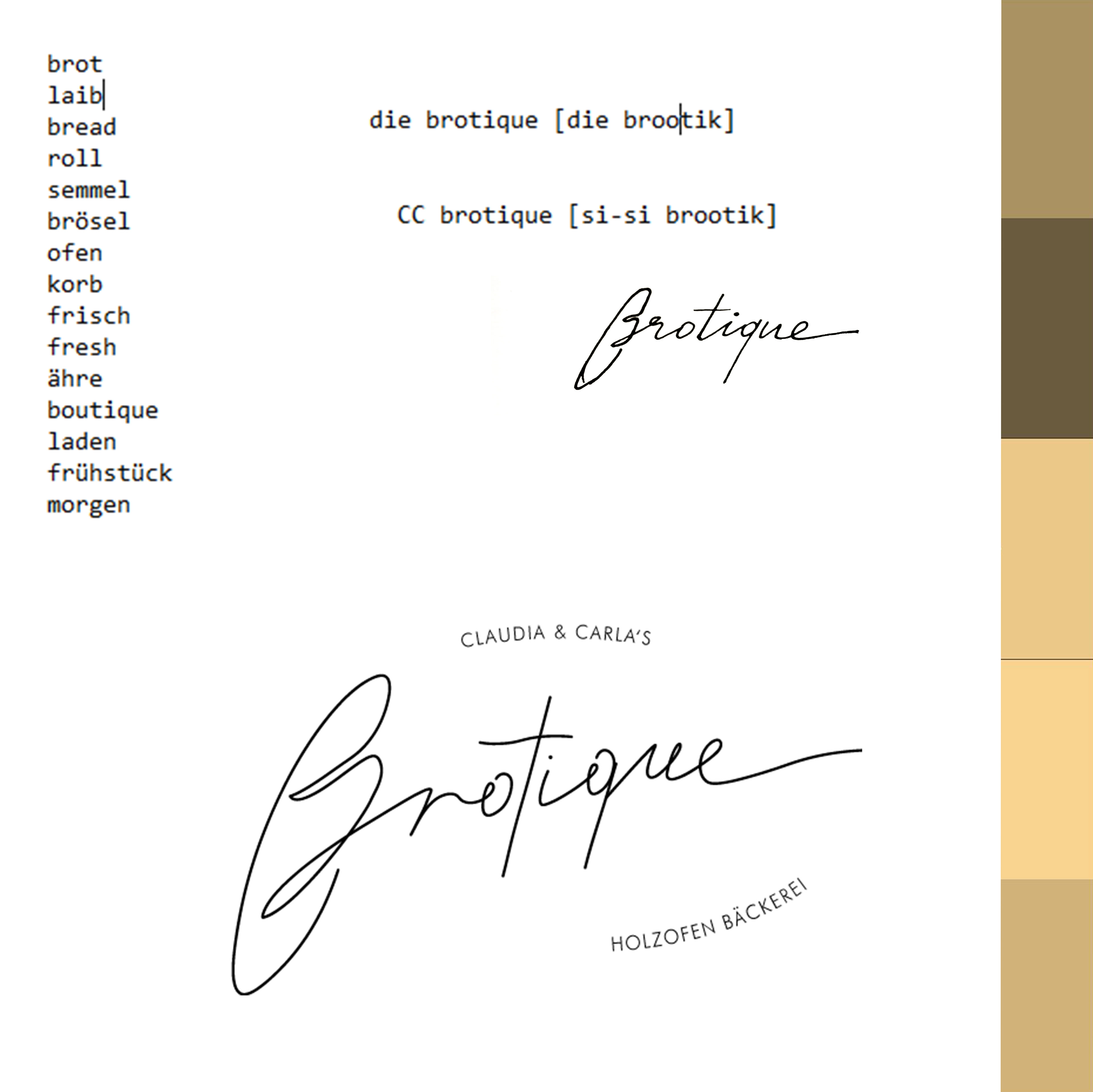 BROTIQUE brainstrom & logo skribble