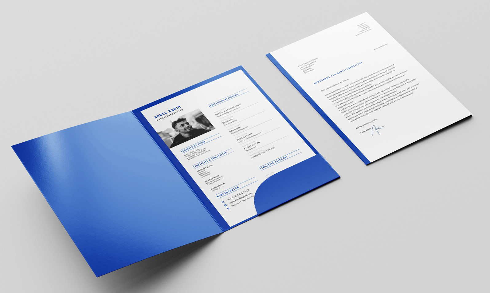 LEBENSLAUF / RESUME / CV + BEWERBUNGSCHREIBEN / APPLICATION - unisex basic formal