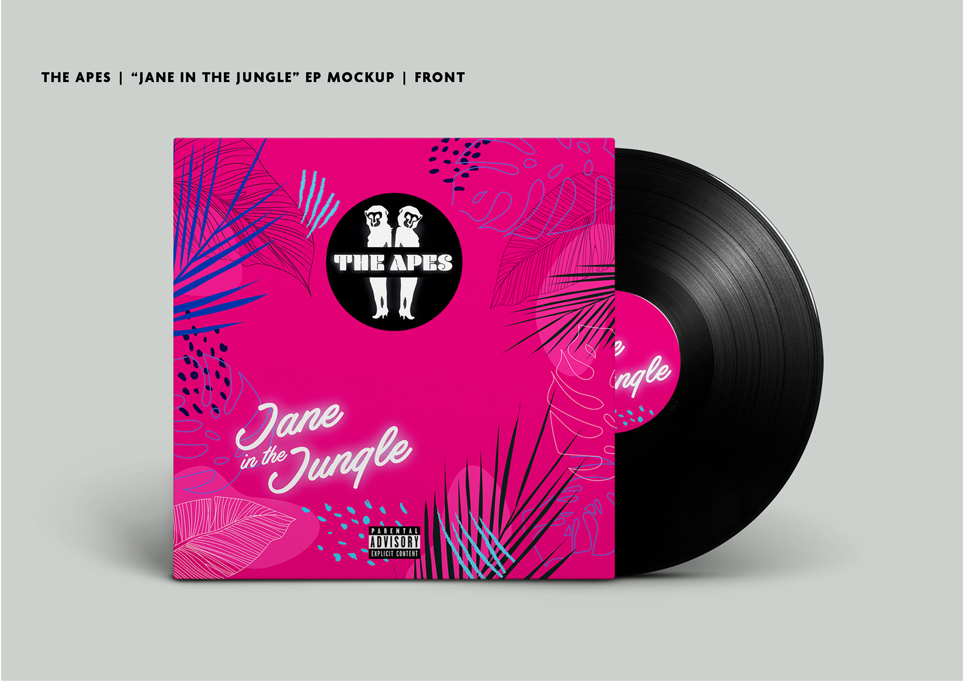THE APES vinyl plattencover design - vorderseite