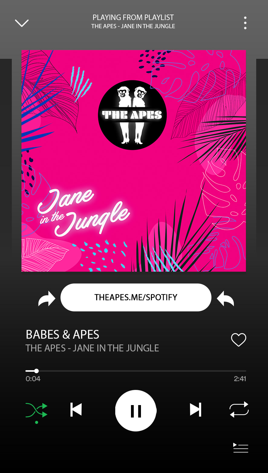 THE APES spotify mockup