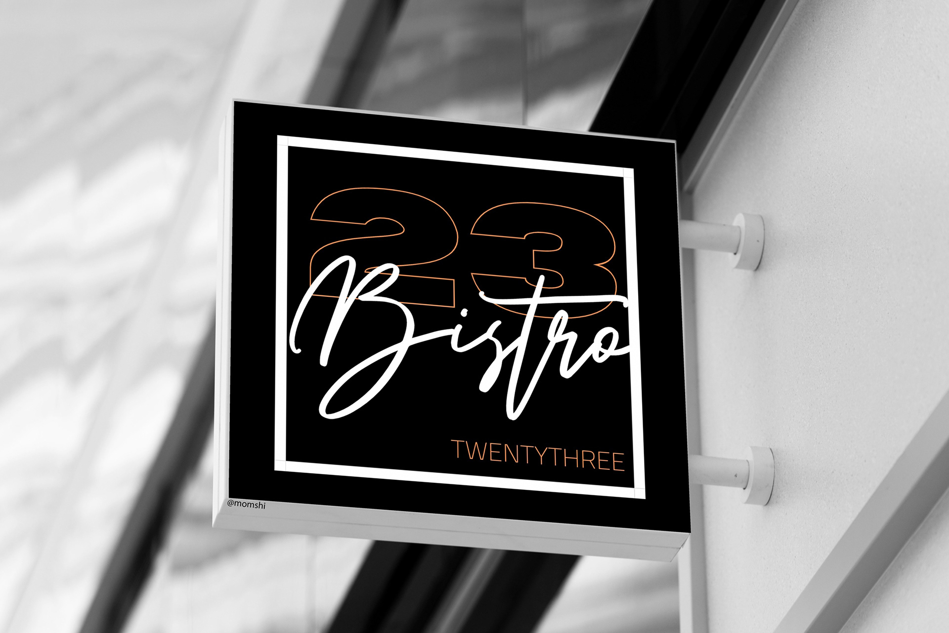 BISTRO23 final logo sign mockup