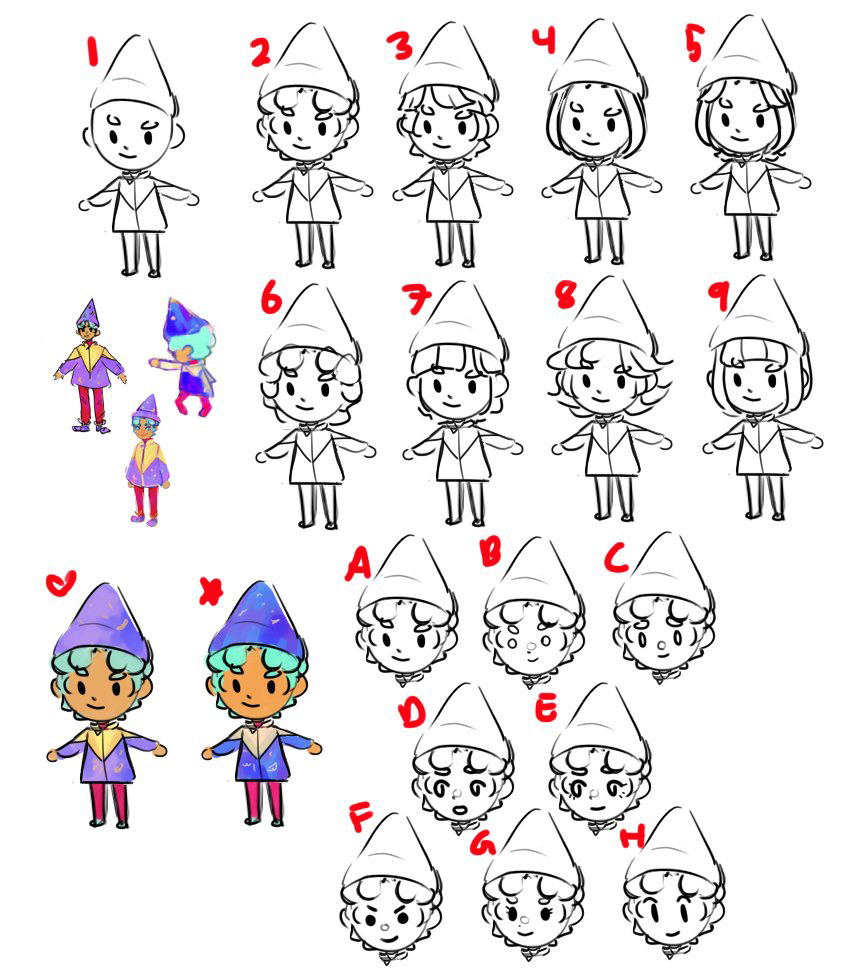 Protagonist Hair and Face Exploration