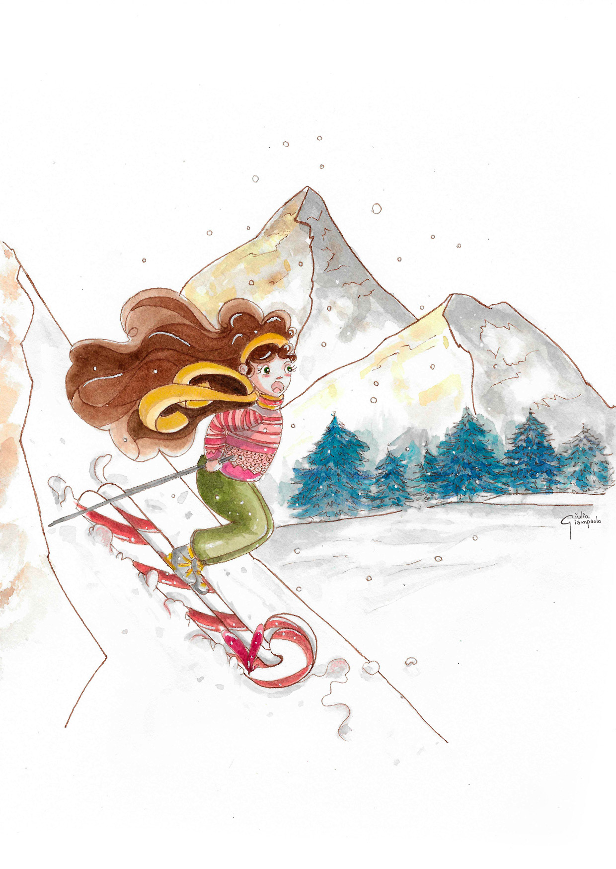 Skiing on candies