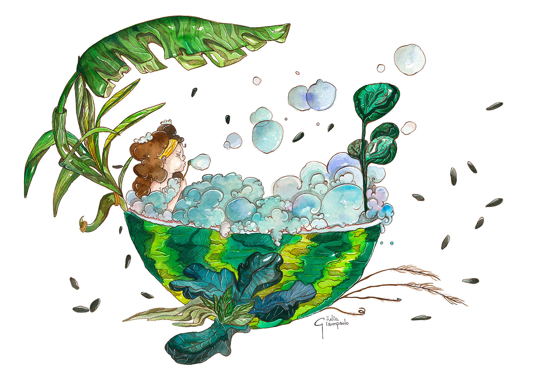 Watermelon bathtub