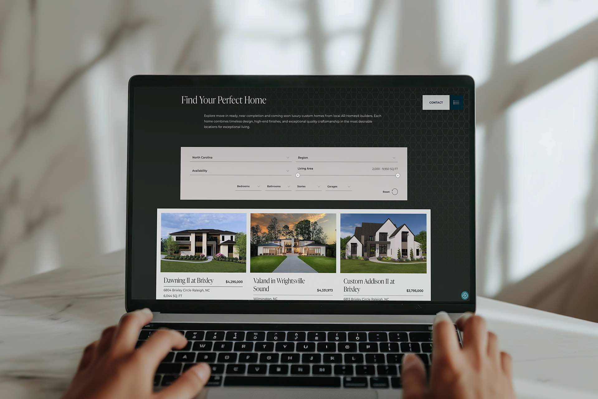 Available Homes Landing Page – North Carolina