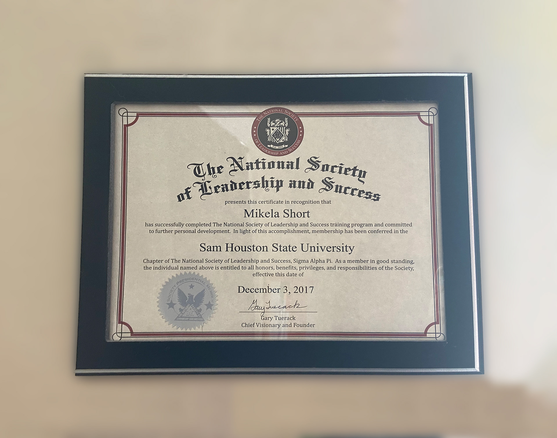 National Society of Leadership and Success - 2017