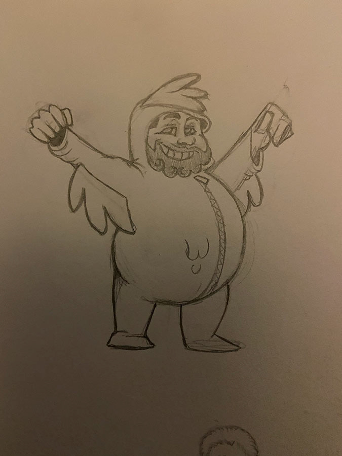 Chicken Bodine - 2020 - Graphite on Strathmore Paper