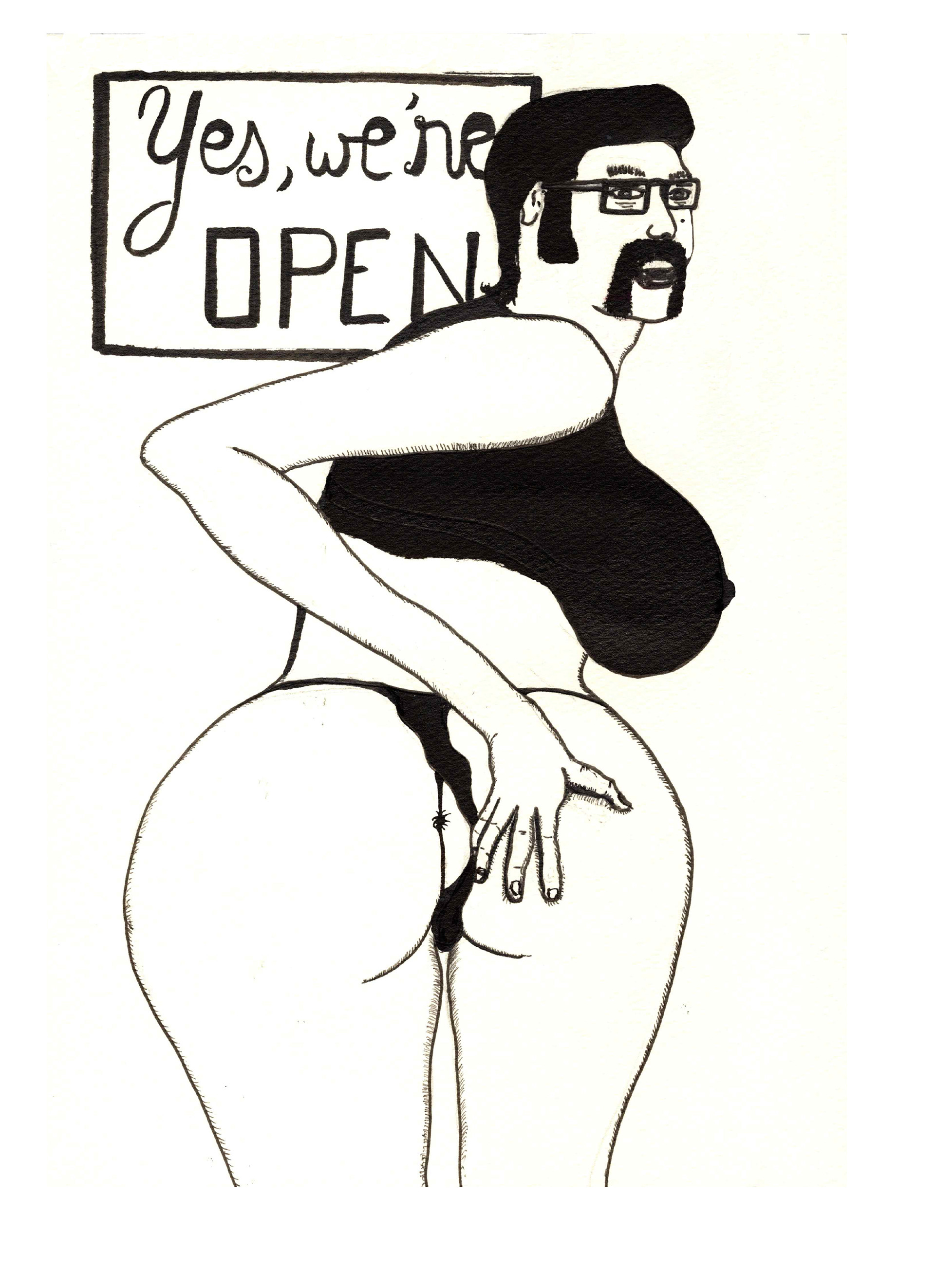 yes we're open, ink on paper, 182x257mm