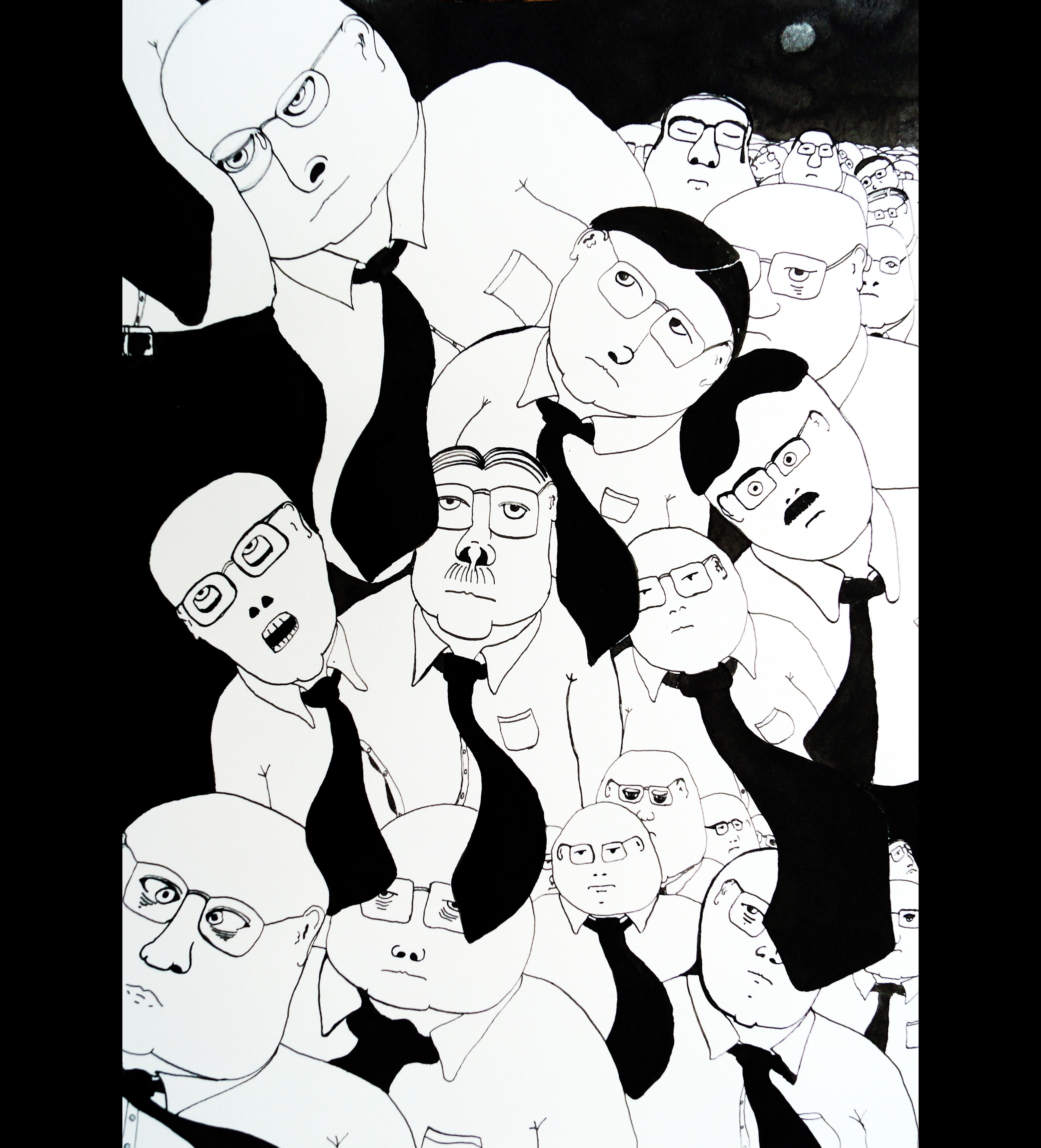 Tokyo rush hour, ink on paper, 257x364mm