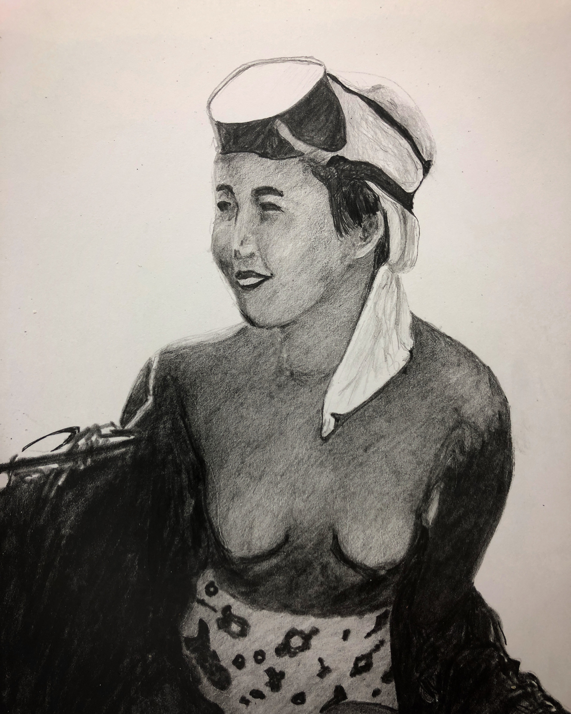 japanese diver, pencil, A4