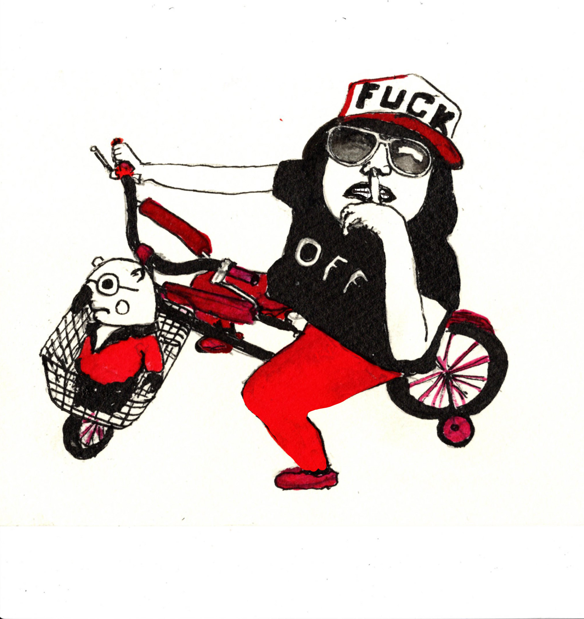 Sit on it,ink on paper, 100x148mm