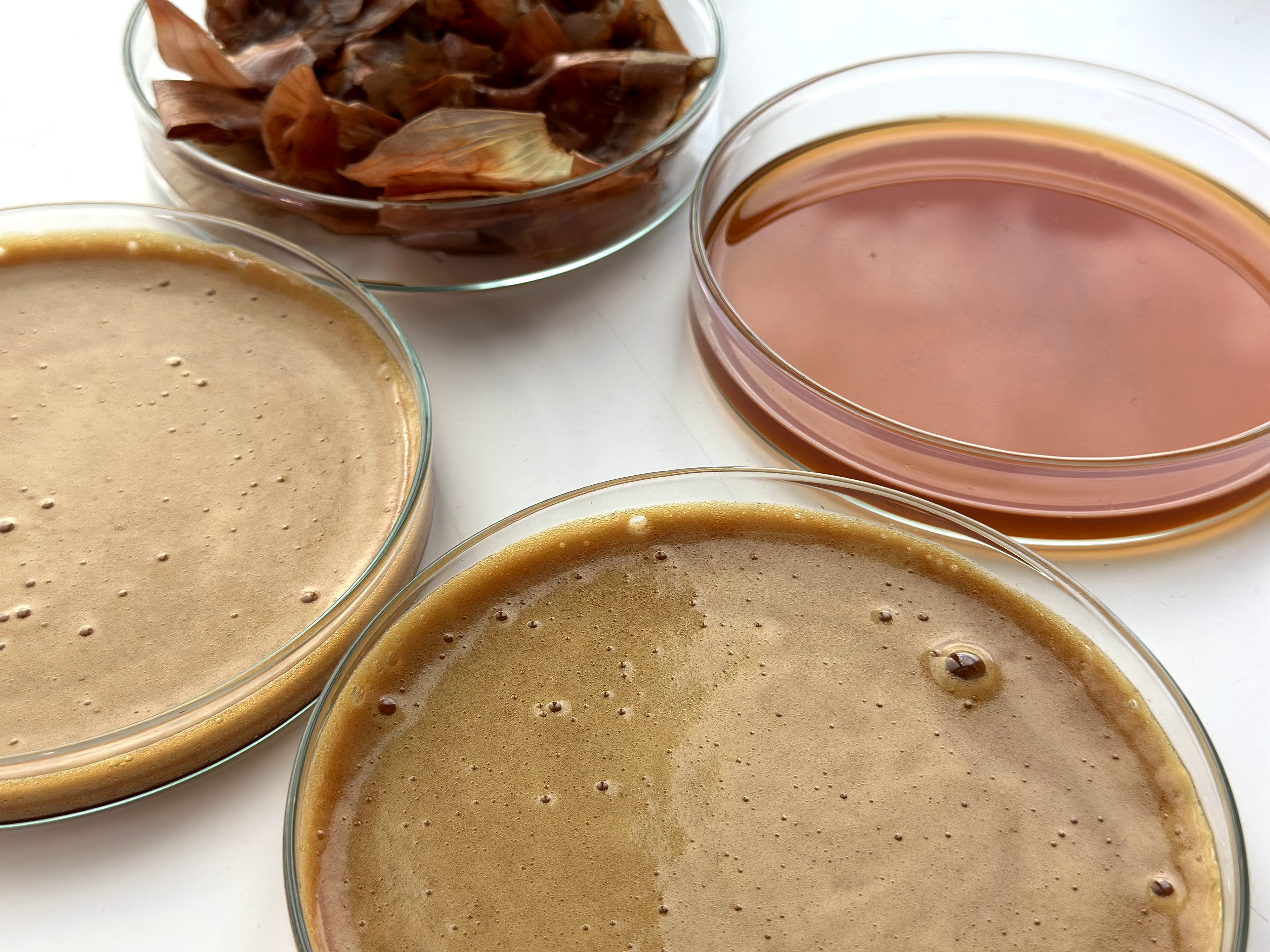 Material experiments with different ingredients
