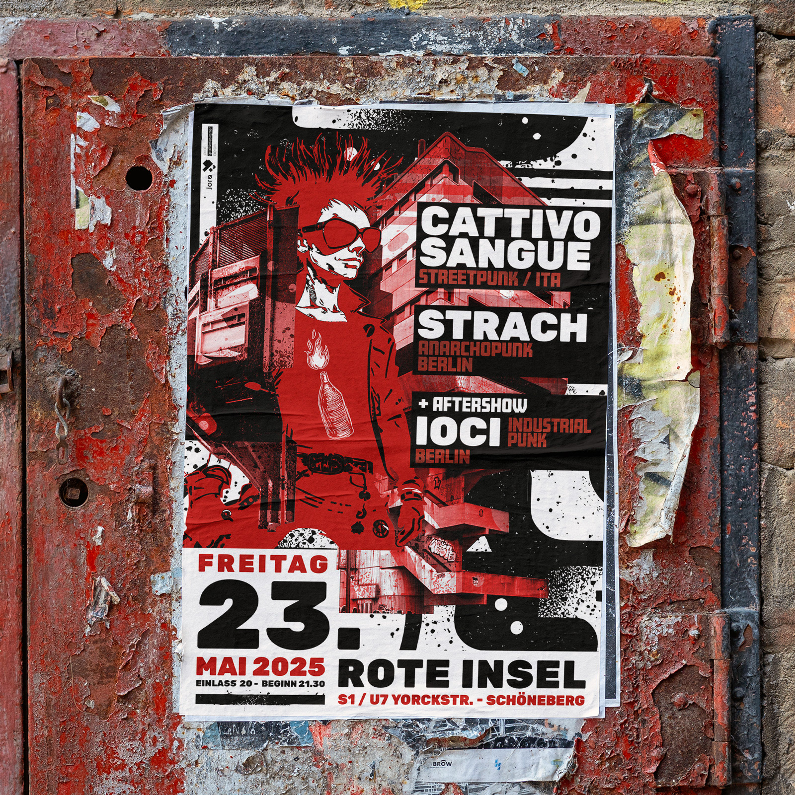 Strach, Punk-Konzert in Berlin Plakat