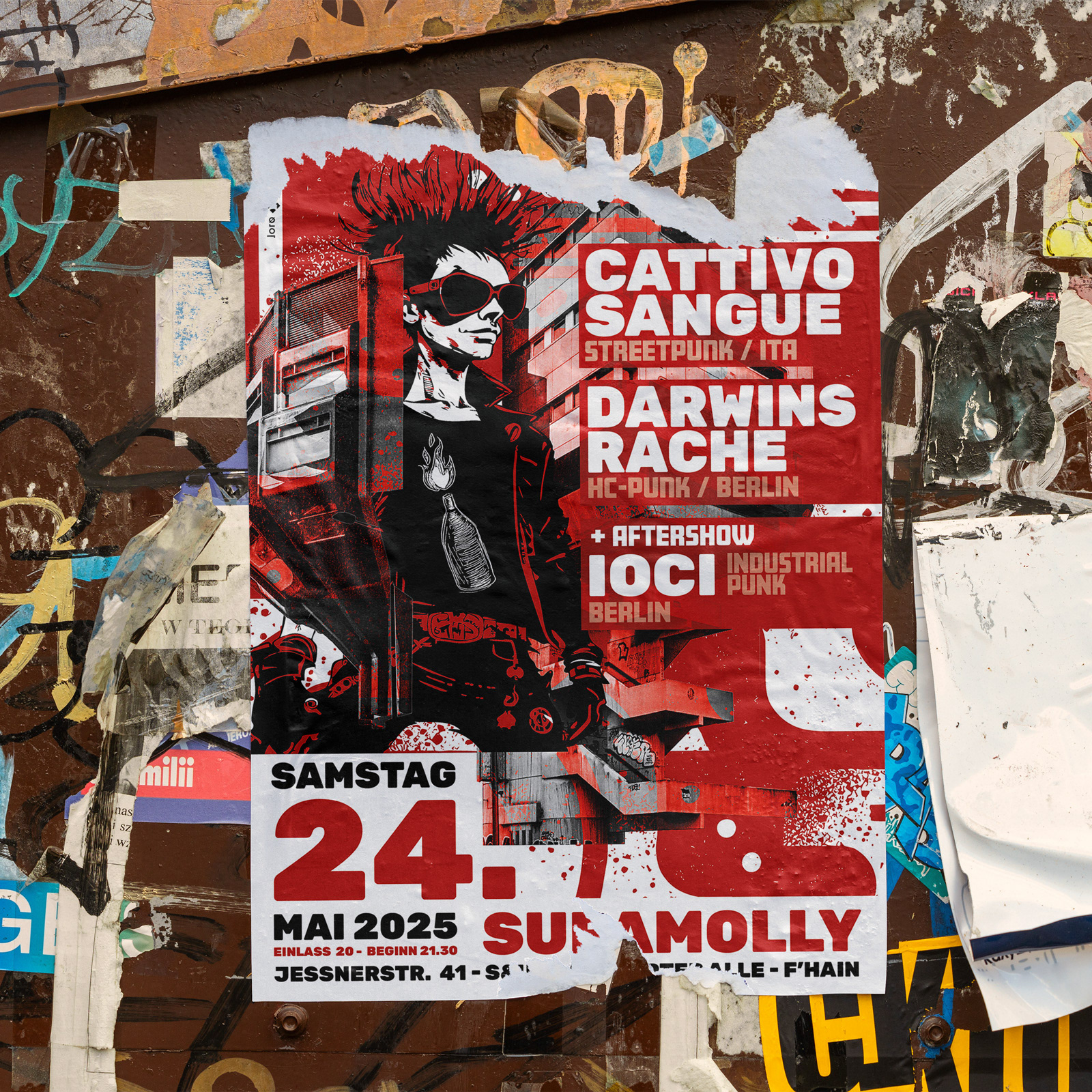 Cattivo Sangue, Punk-Konzert in Berlin Plakat
