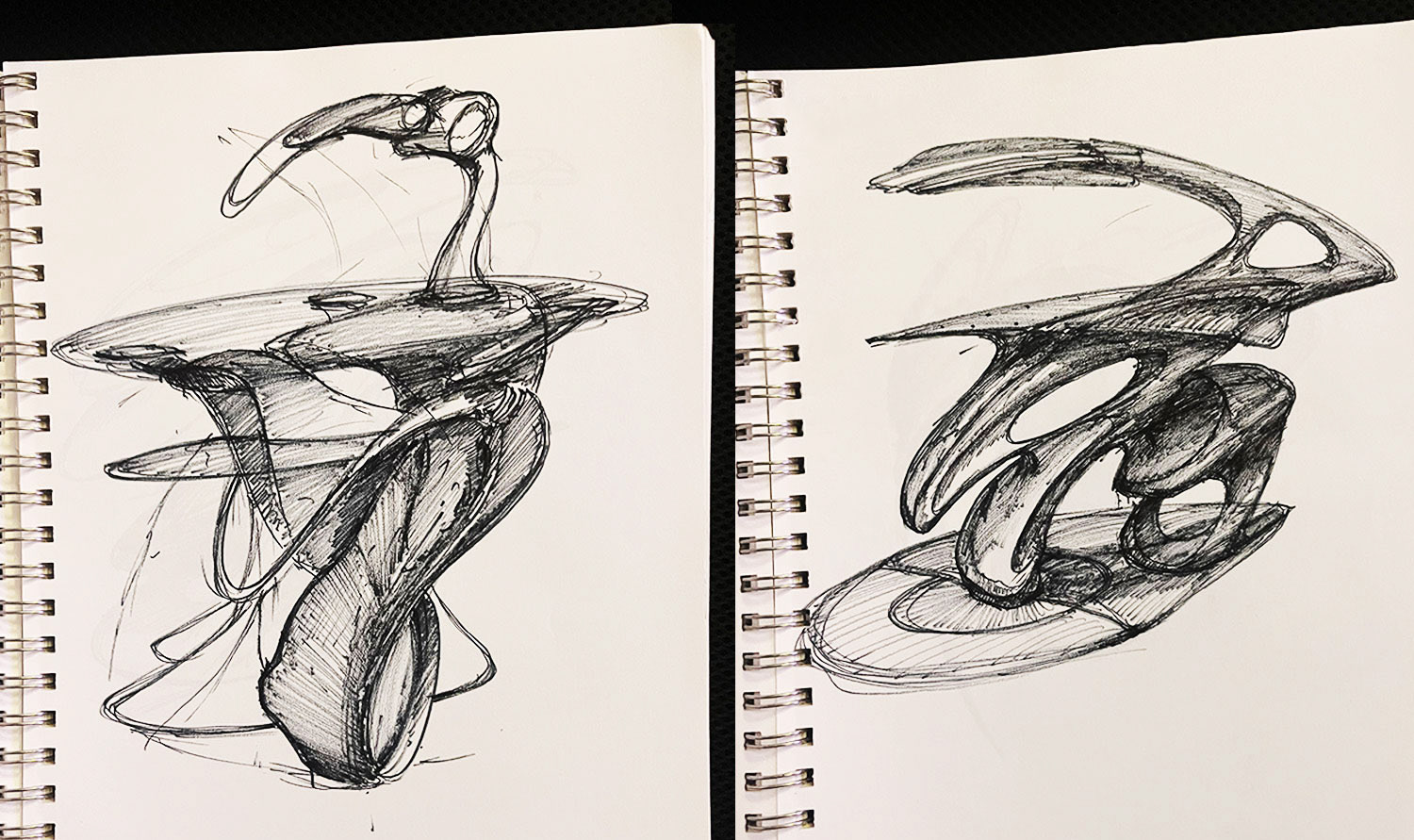 Early “blue sky” sketches to get a feel for the direction.