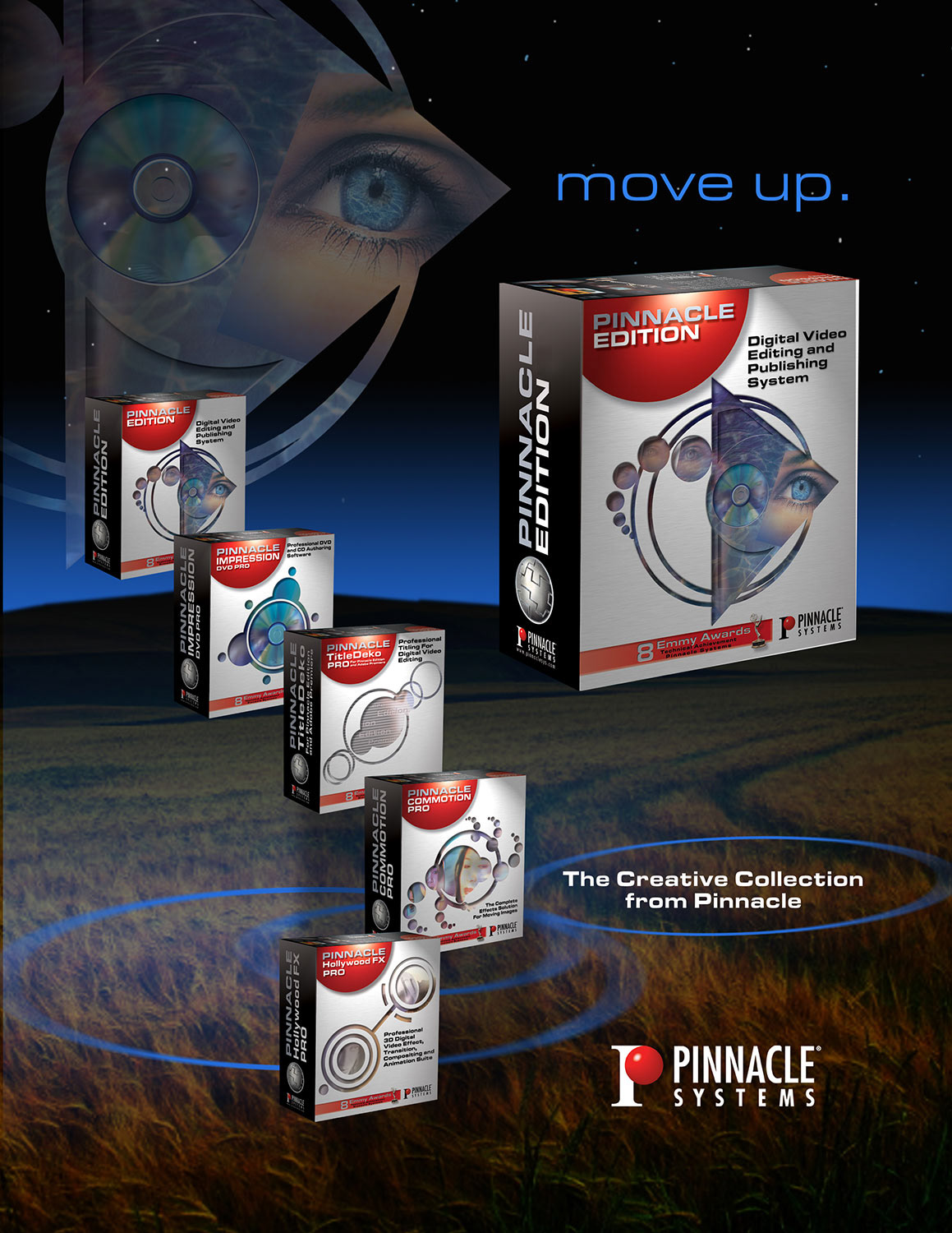 Packaging for “big box” electronics stores featured embossed fronts that implied added value and differentiated this software from their low-end products.