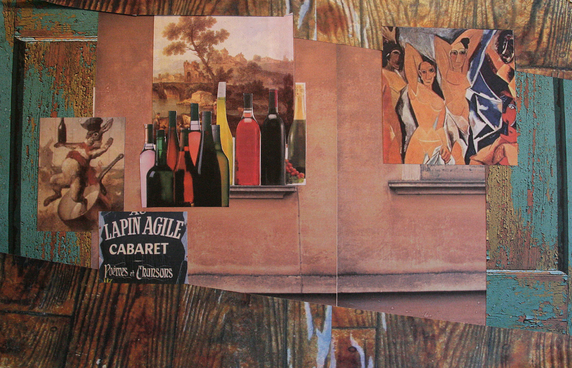 Color Collage - Picasso at the Lapin Agile