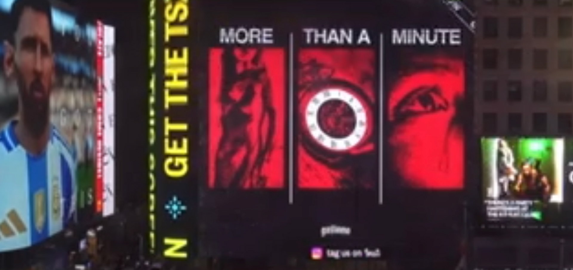 'More Than A Minute' featured on a New York digital billboard - Photo from Guiliano