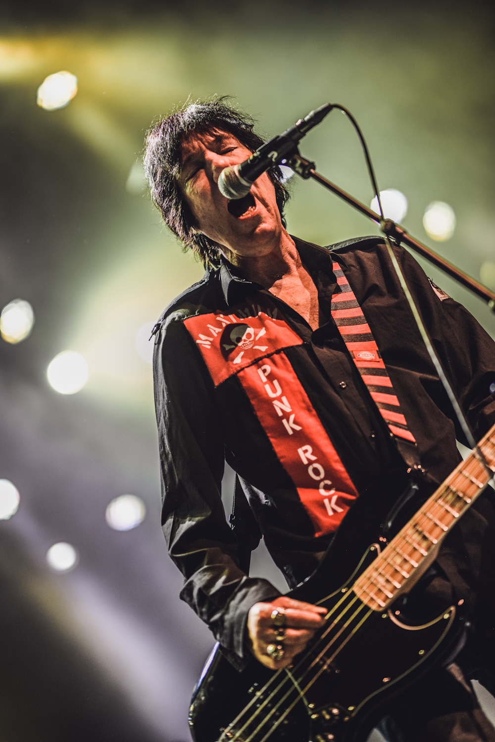 Alvin Gibbs the bass player of English punk rock band U.K. Subs on stage during their show at The Sound Of Revolution 2019