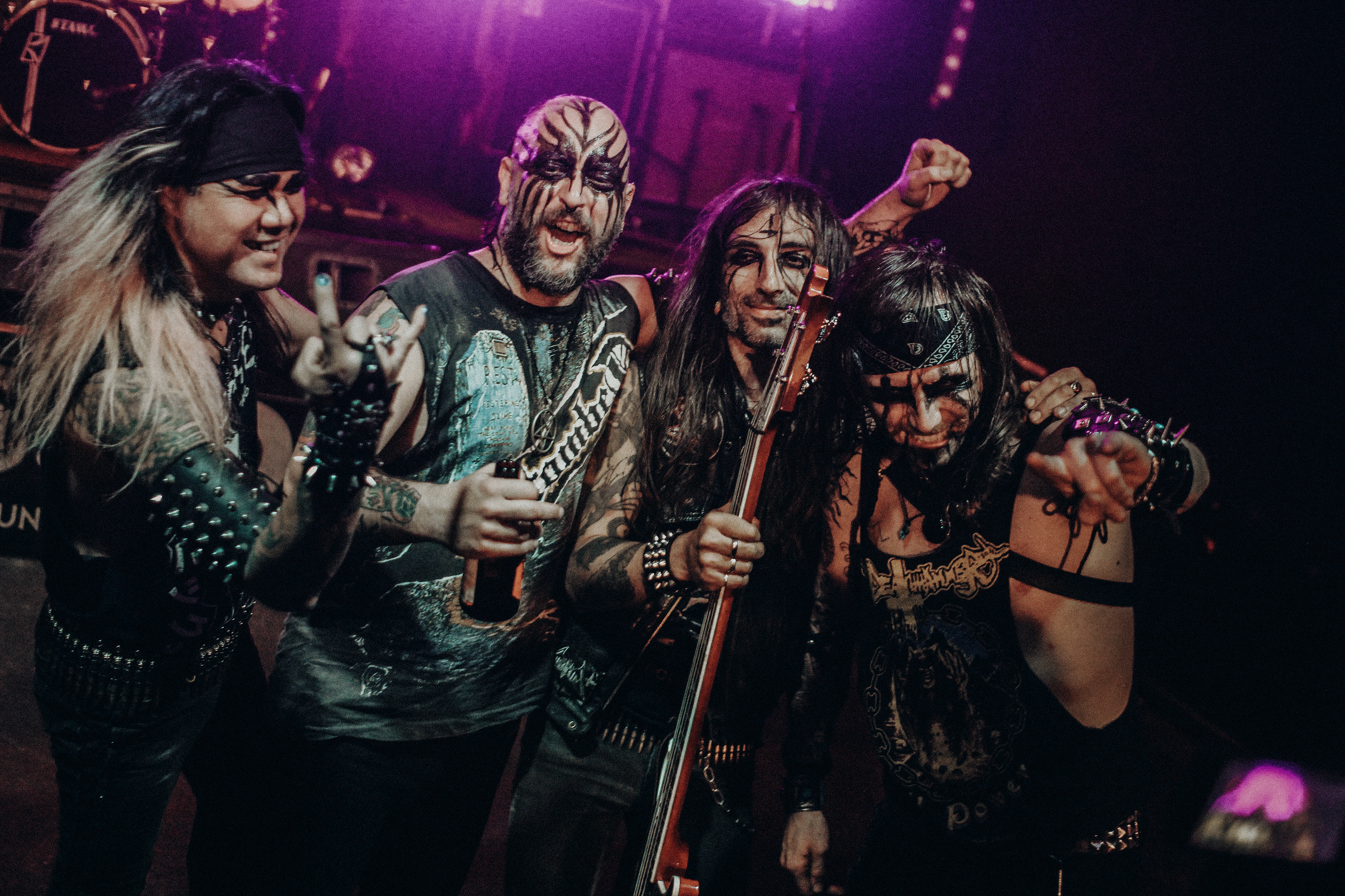 Speed metal punk band Indian Nightmare performing during live stream show at Cassiopeia Berlin nightclub in 2020
