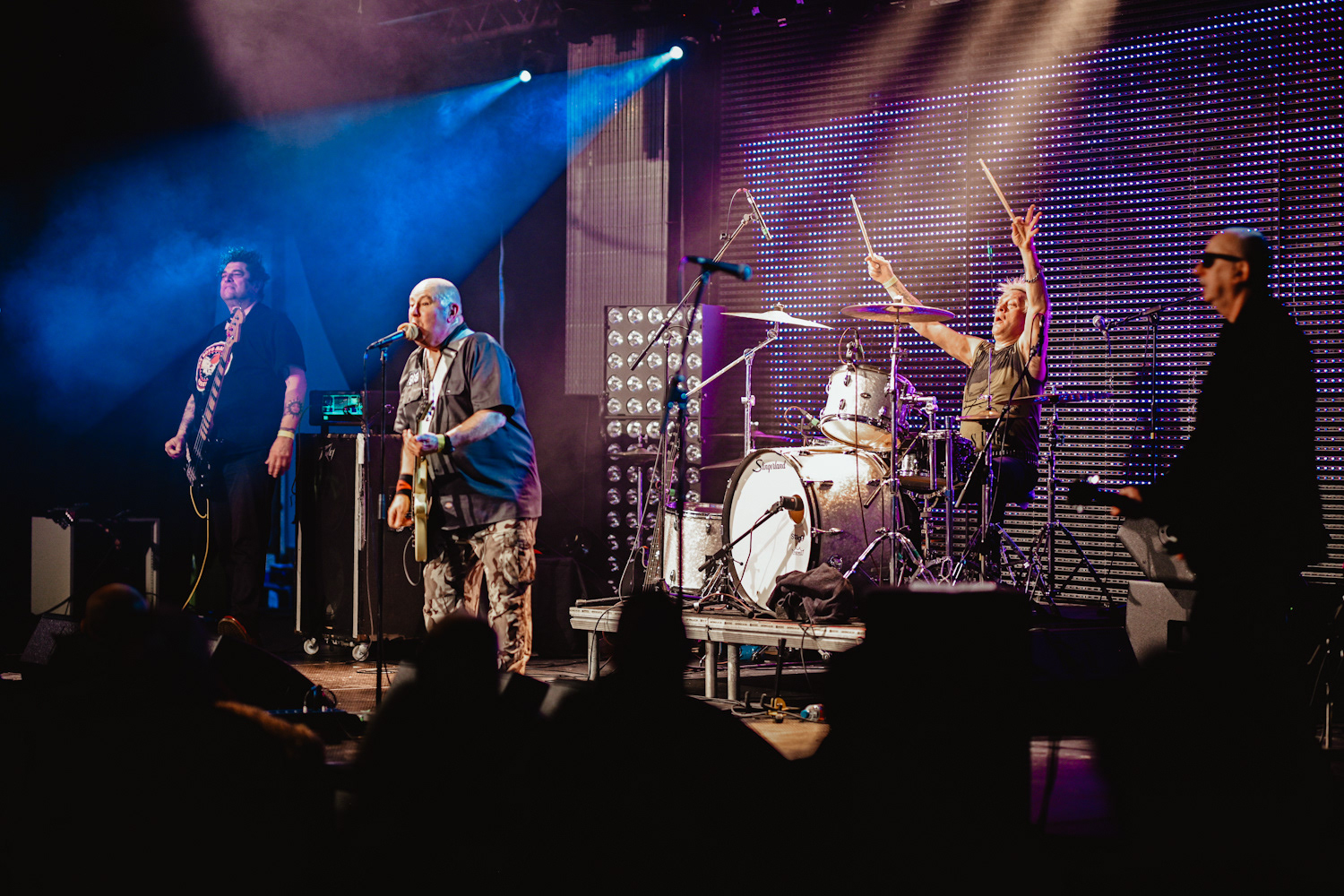 Nick Cash on stage with his English punk rock band 999 at Epic Studios Norwich on 8th December 2019